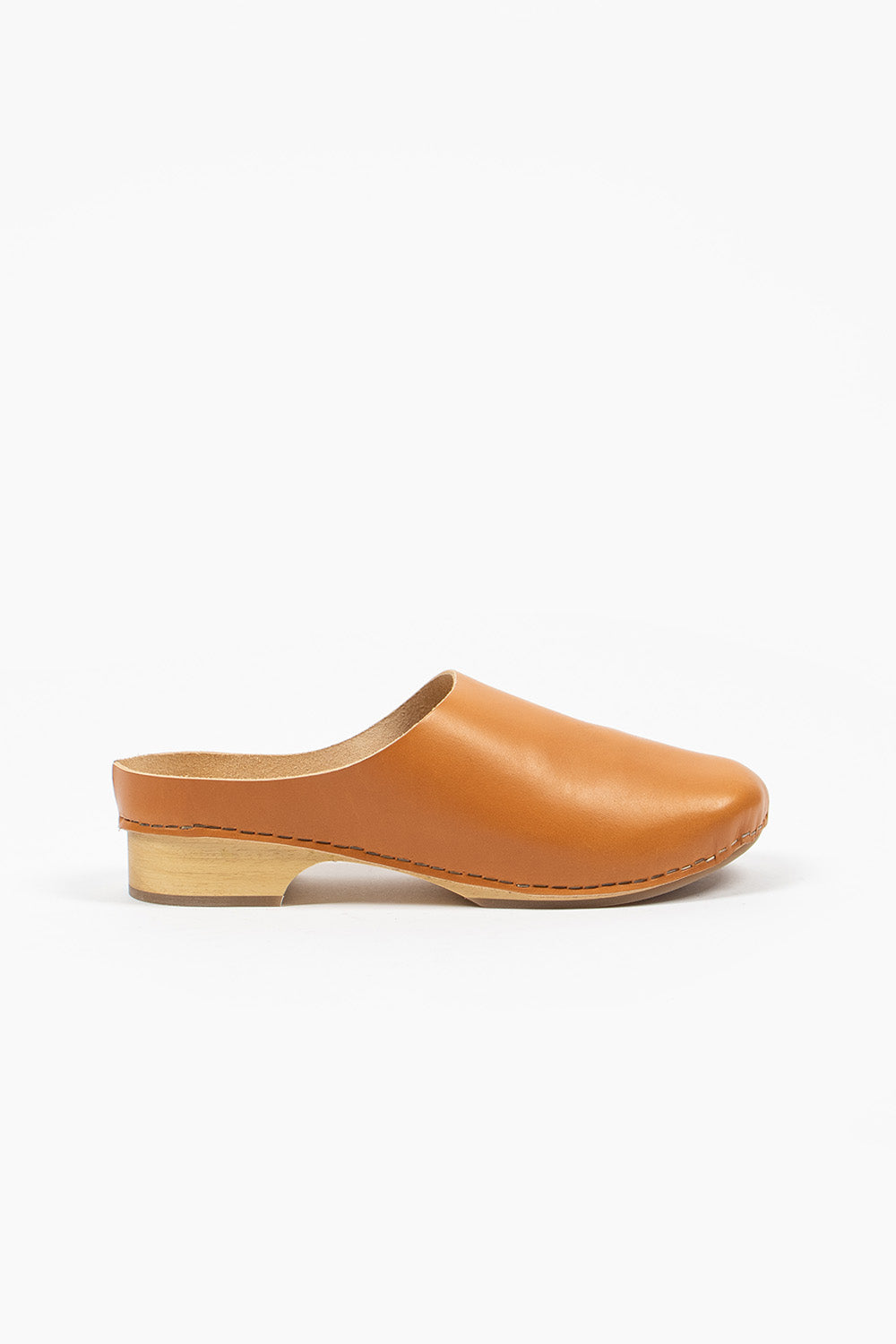 Low Leather Clog Natural