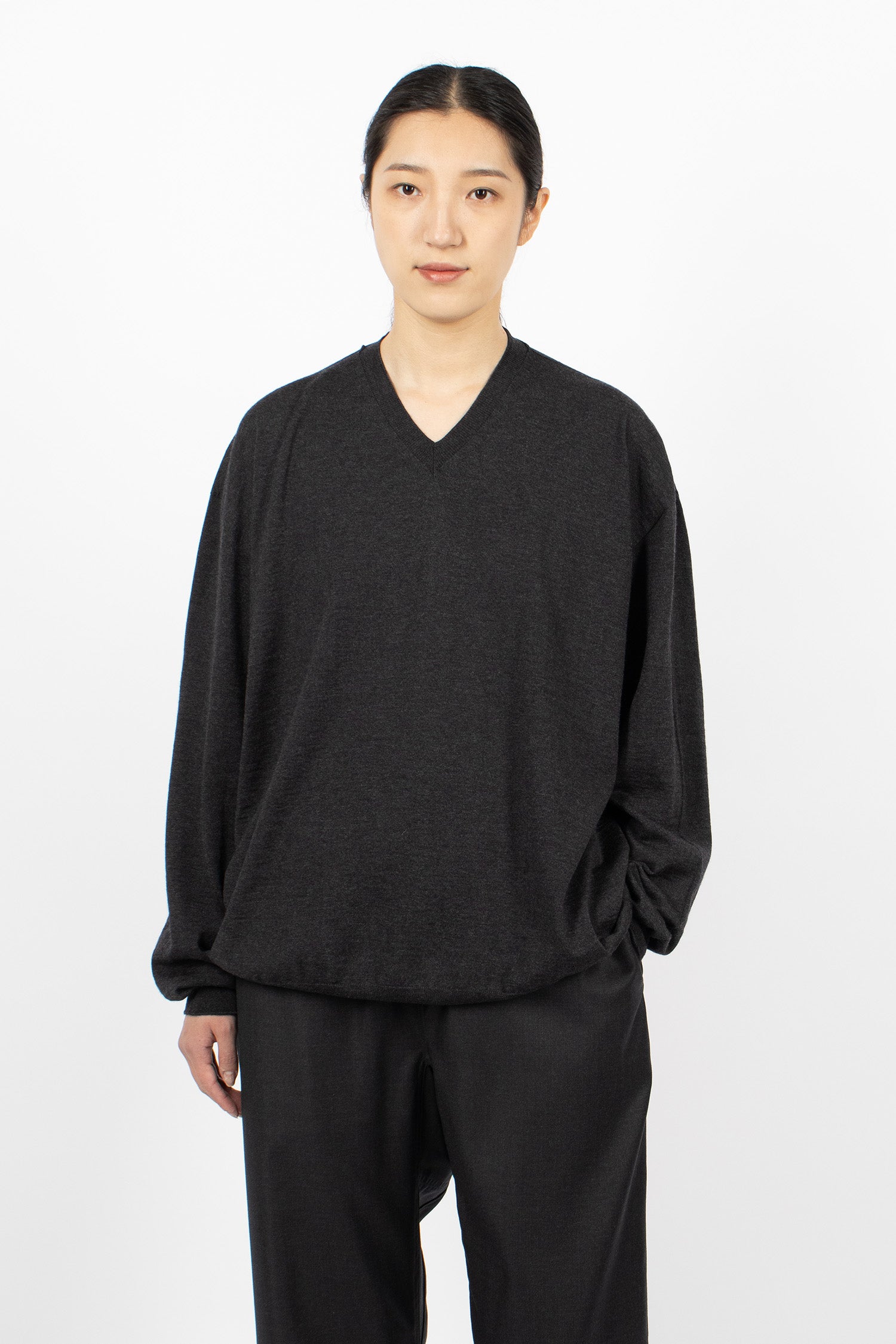 Mexico Knit Pullover Charcoal Melange