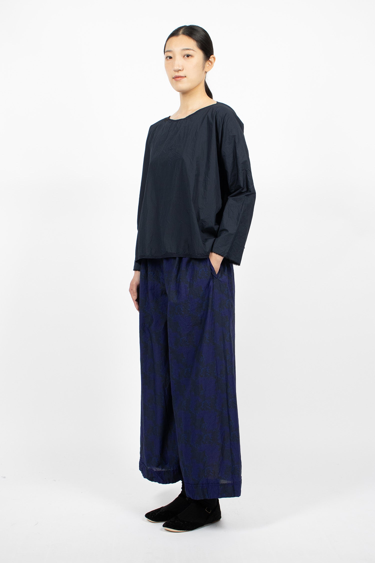 Wide Pyjama Trousers Dyed Royal Blue