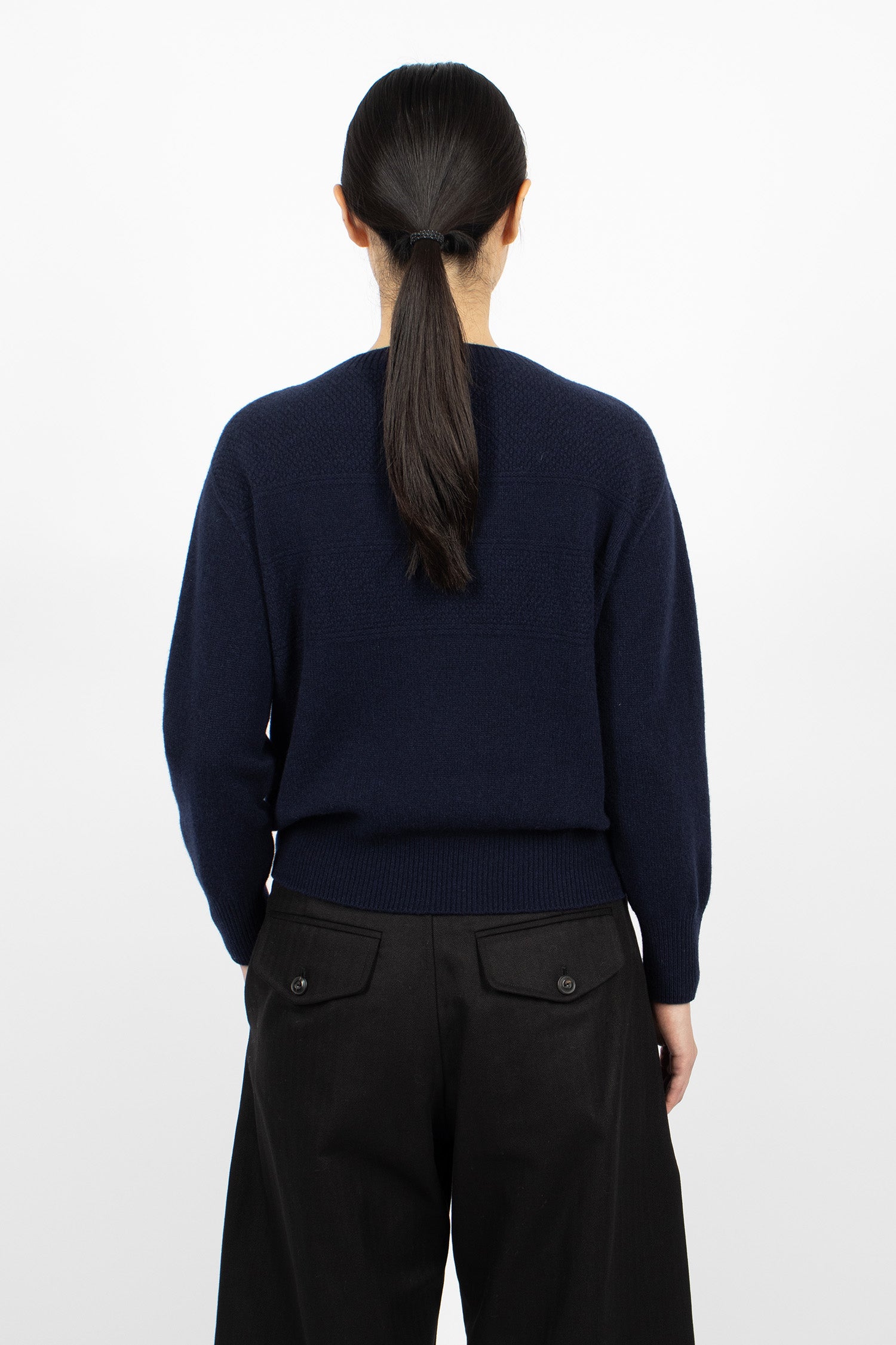 Textured Yoke Guernsey Navy