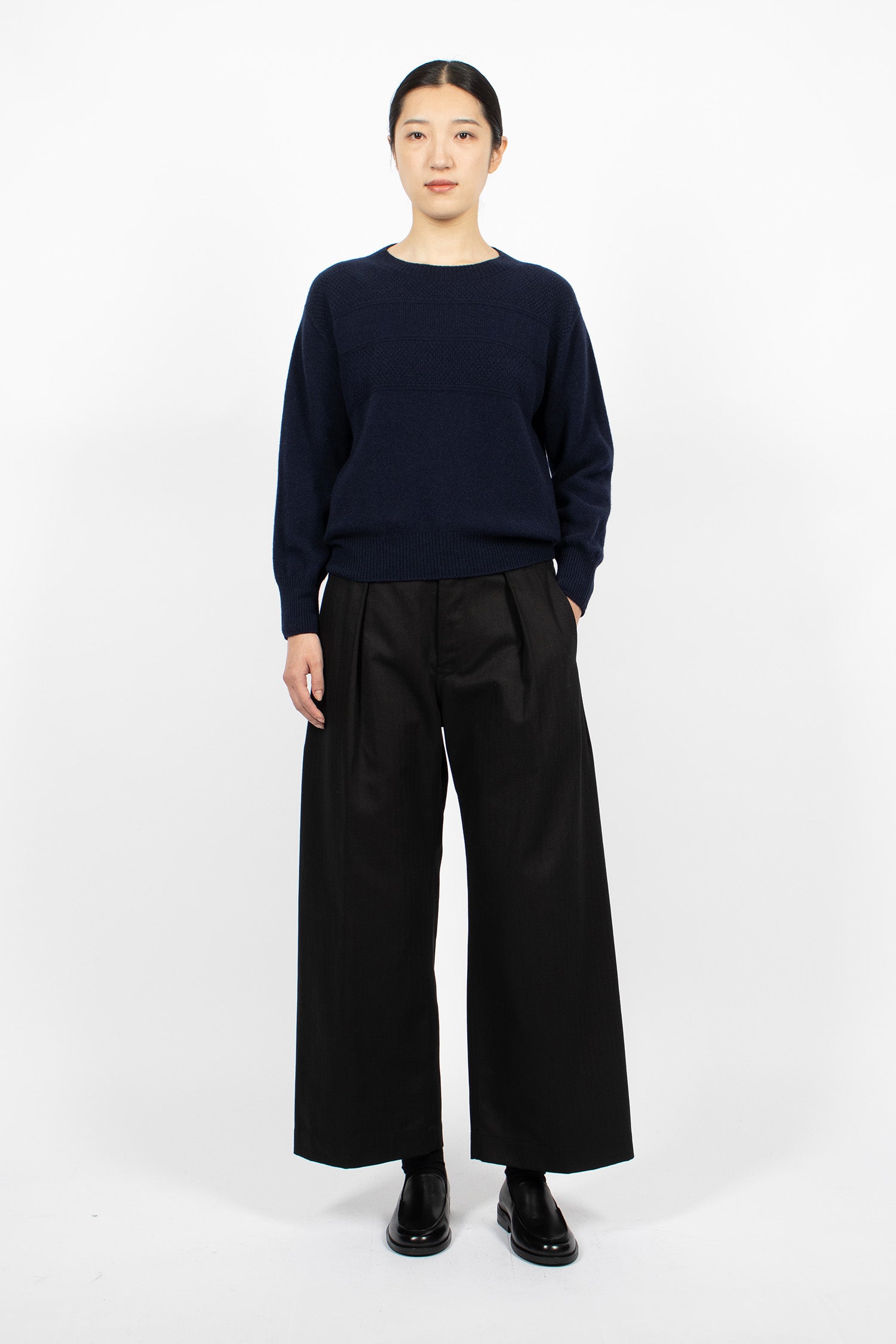 Textured Yoke Guernsey Navy