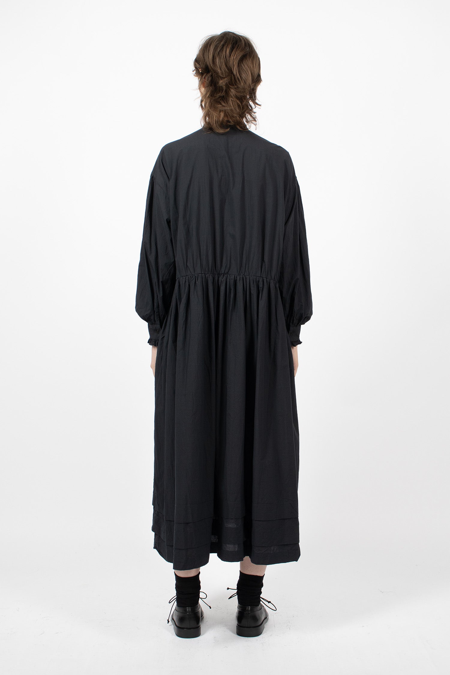 Classic Gathered Dress Black Navy