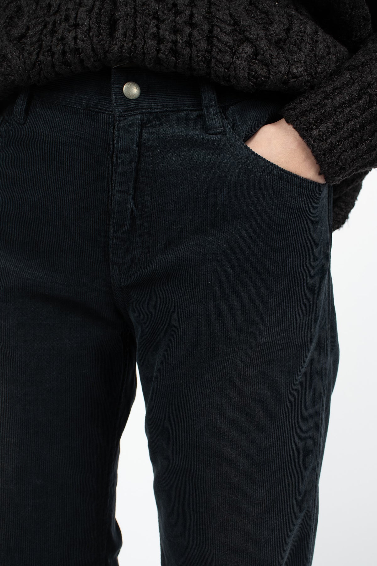 Fluxus Boot Cut Cord Trousers Black