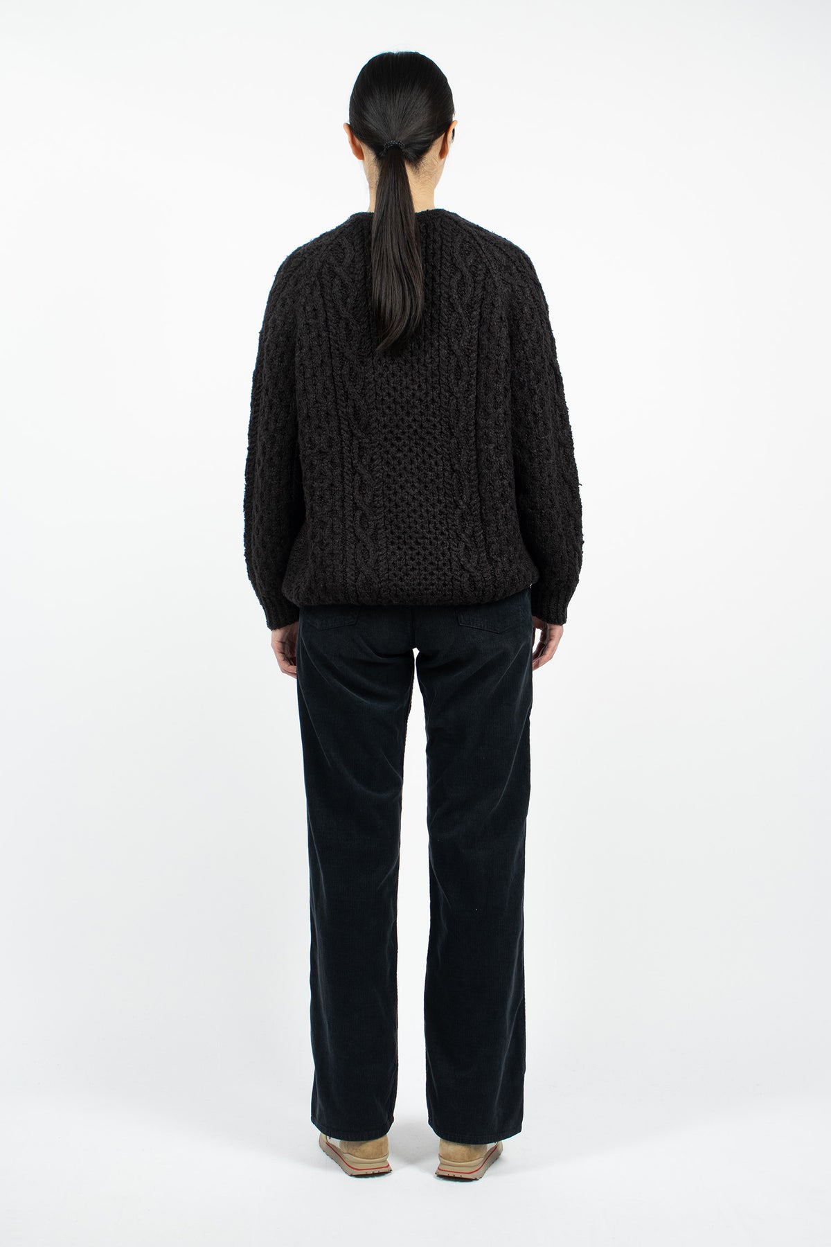 Fluxus Boot Cut Cord Trousers Black