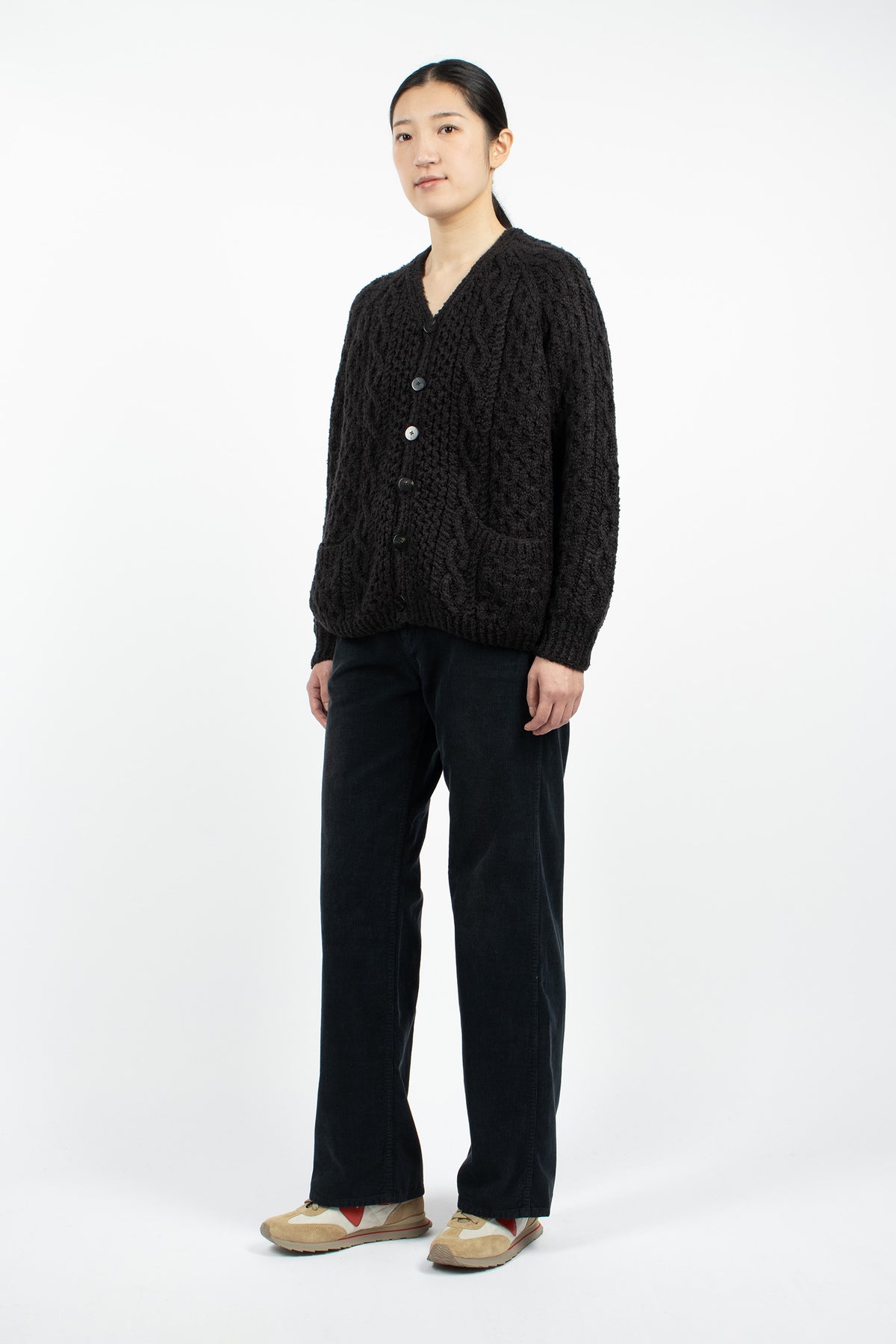 Fluxus Boot Cut Cord Trousers Black