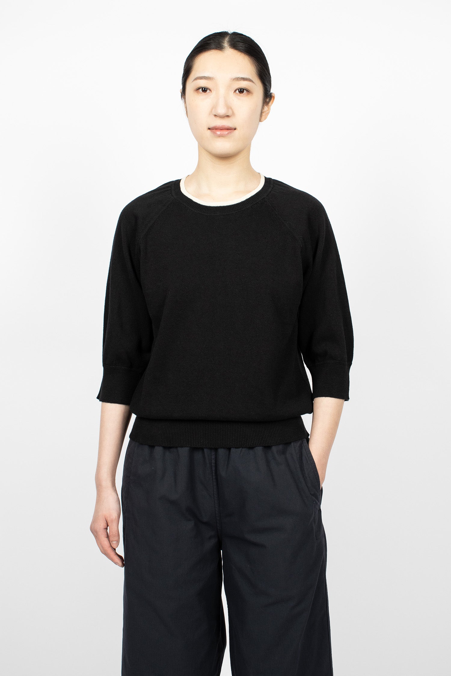 Tipped Crew Neck T-Shirt Black