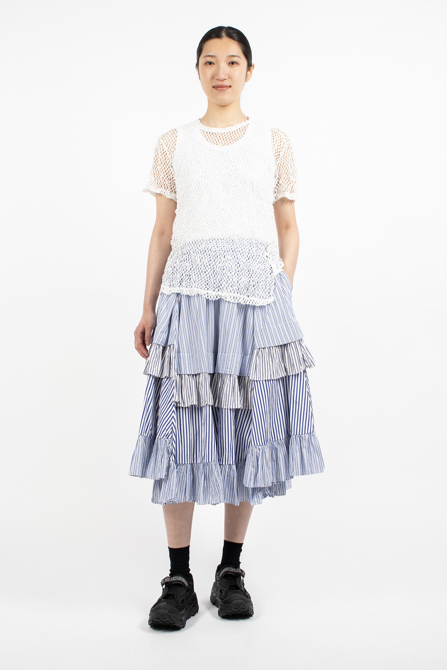 Layered Ruffle Skirt Stripe
