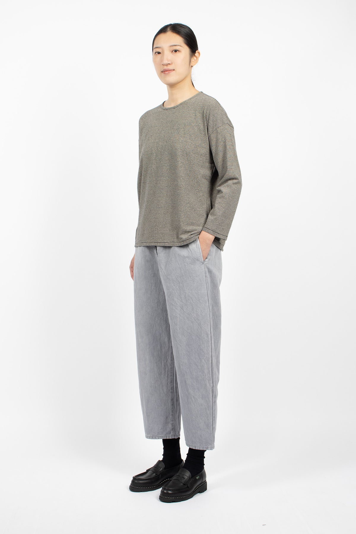 Tie-Dye Wide Dart Pants Grey Blue