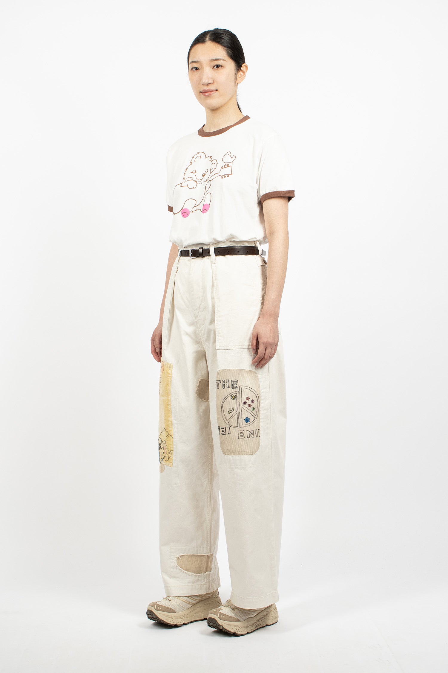 Rough-Face Twill Fatigue Baggy Pants Ecru