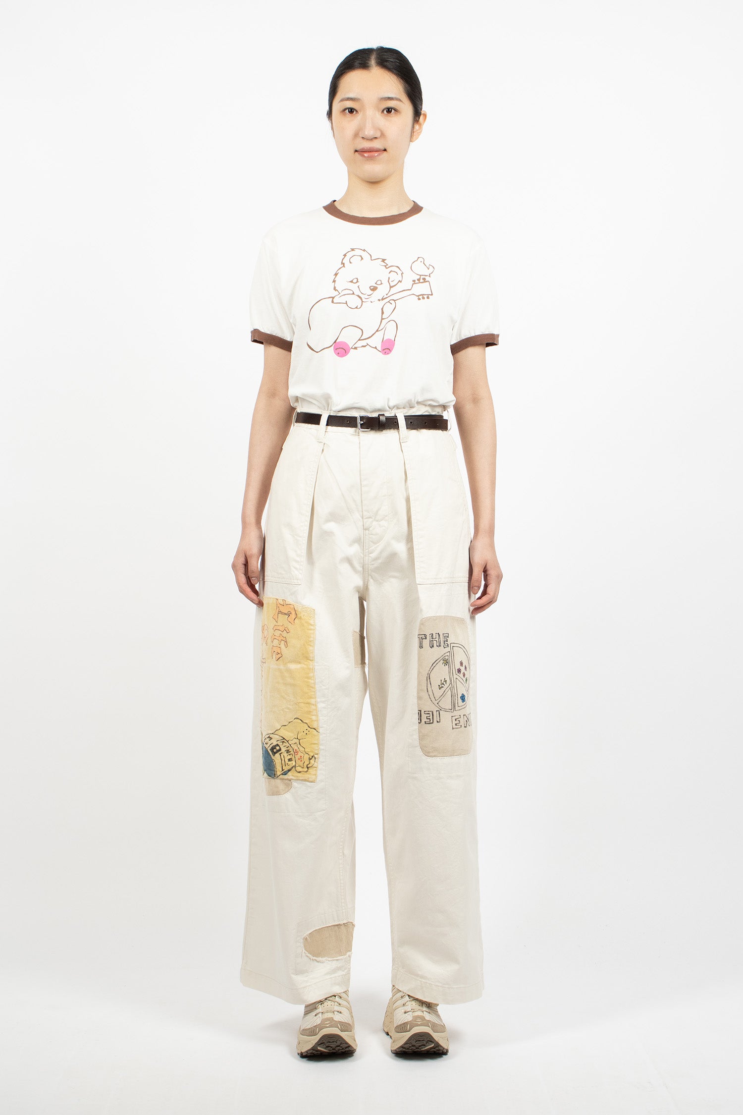Rough-Face Twill Fatigue Baggy Pants Ecru