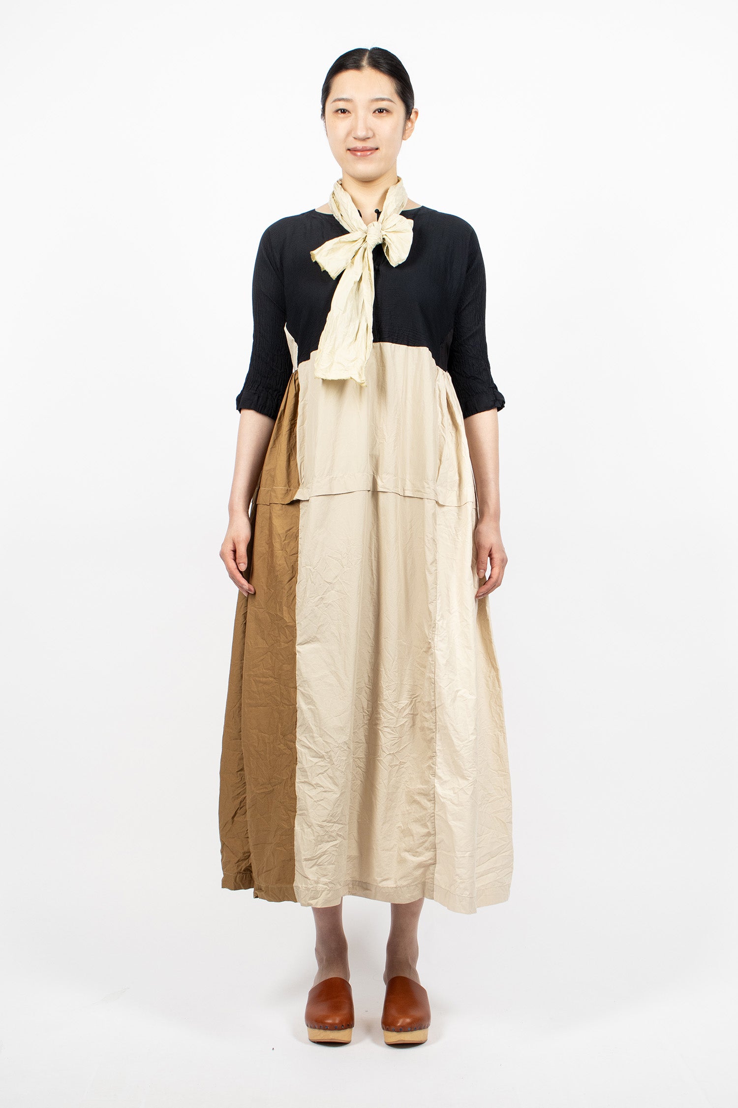 Patchwork Reversible Dress Black/Natural