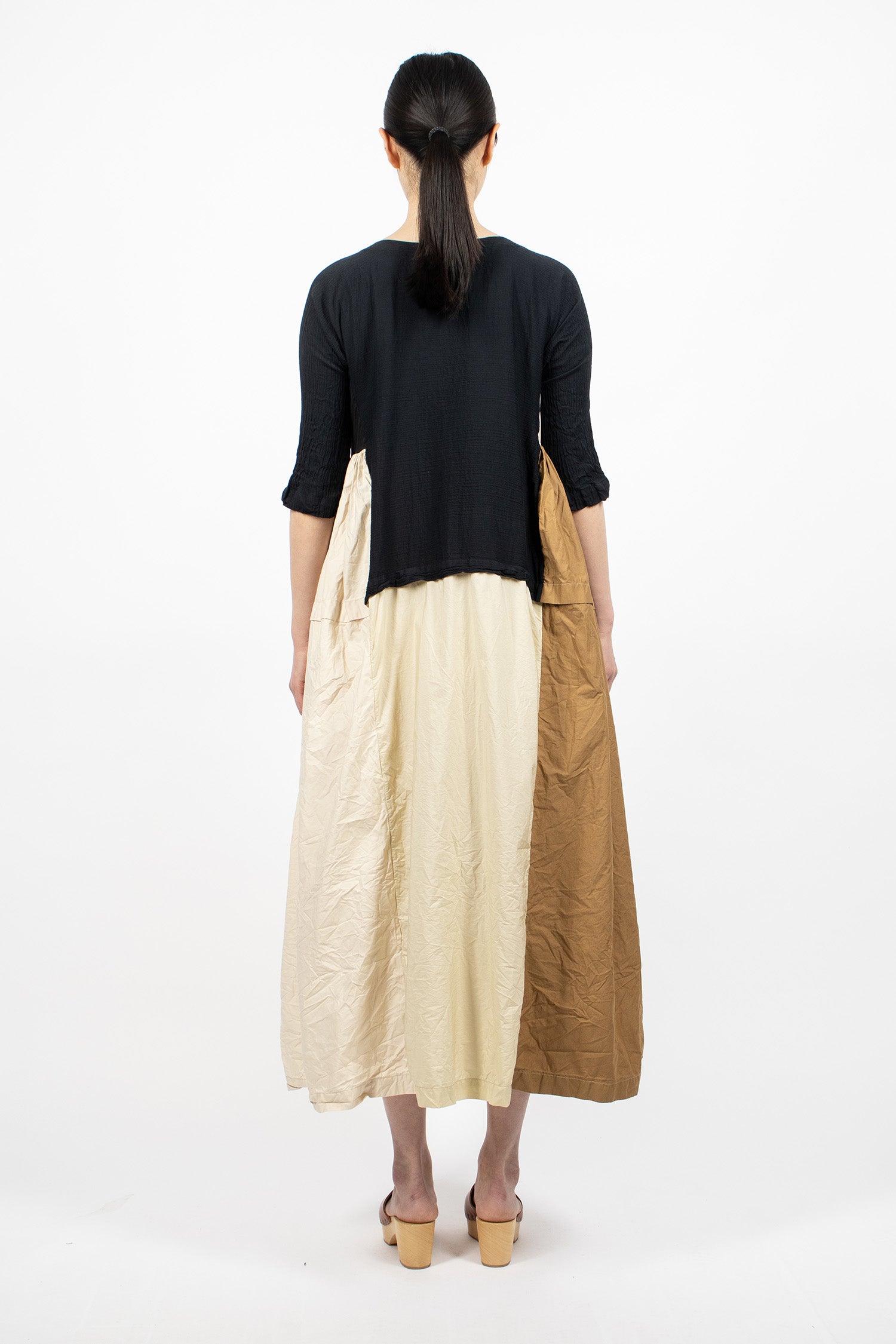 Patchwork Reversible Dress Black/Natural