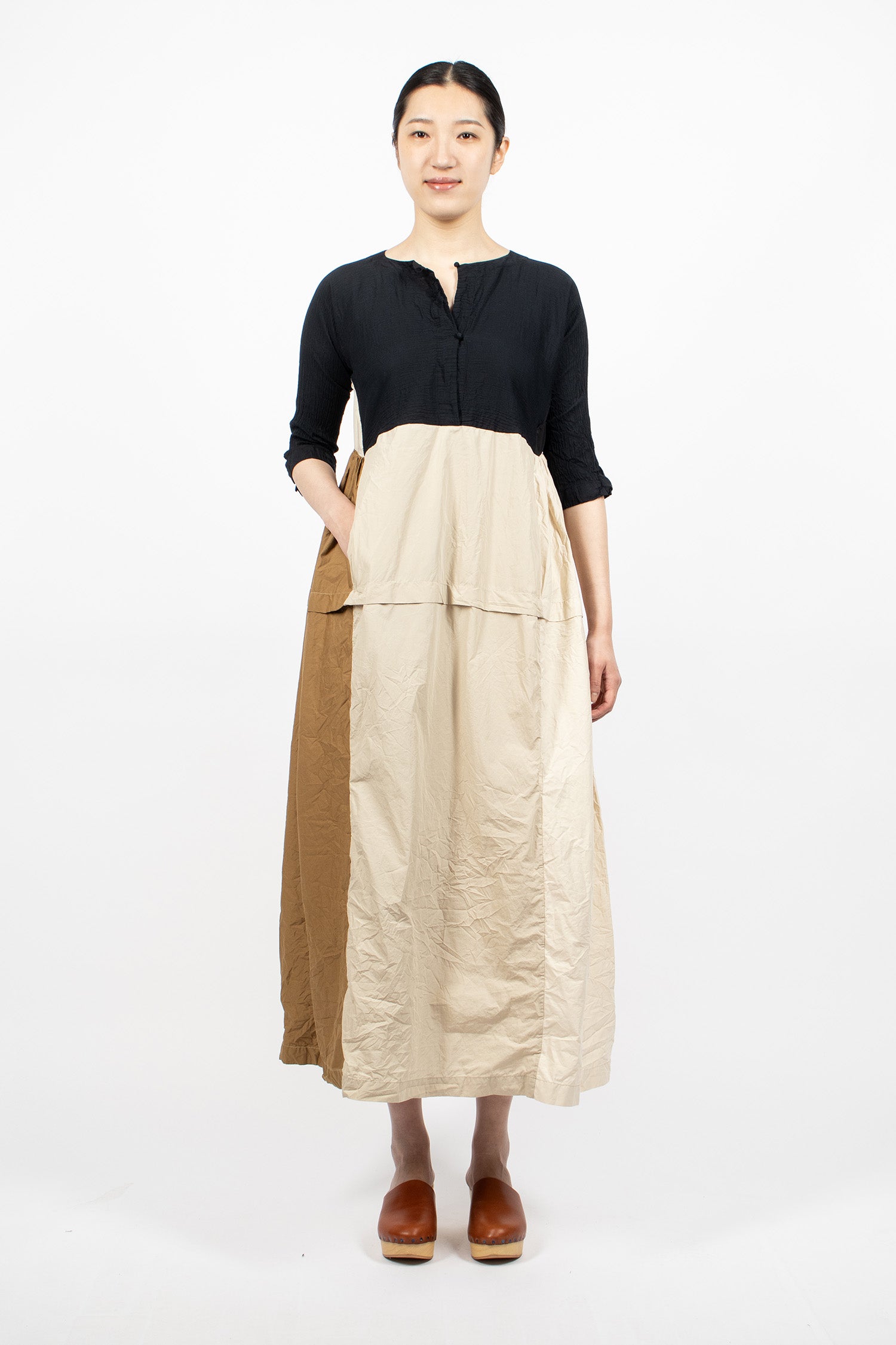 Patchwork Reversible Dress Black/Natural
