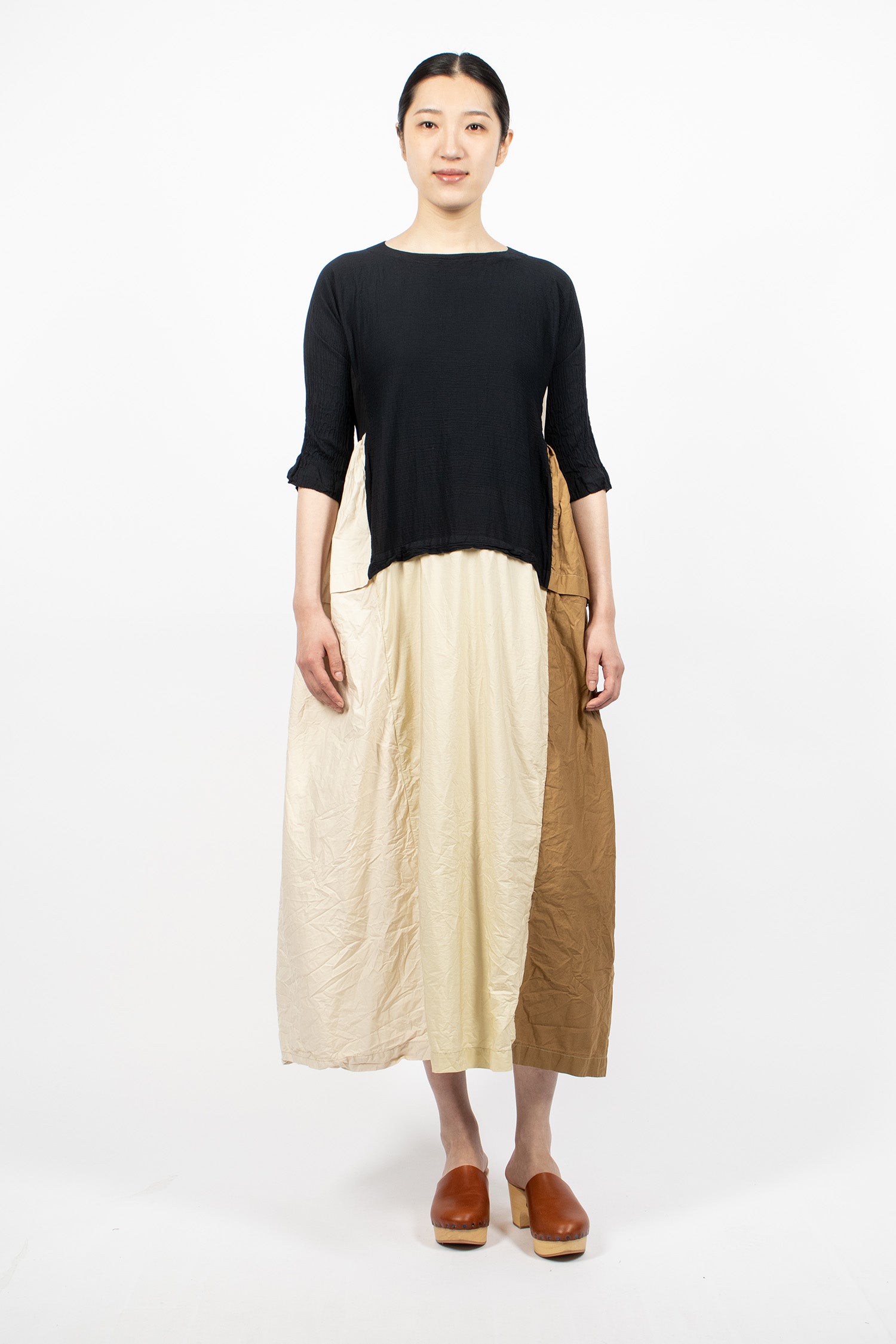 Patchwork Reversible Dress Black/Natural