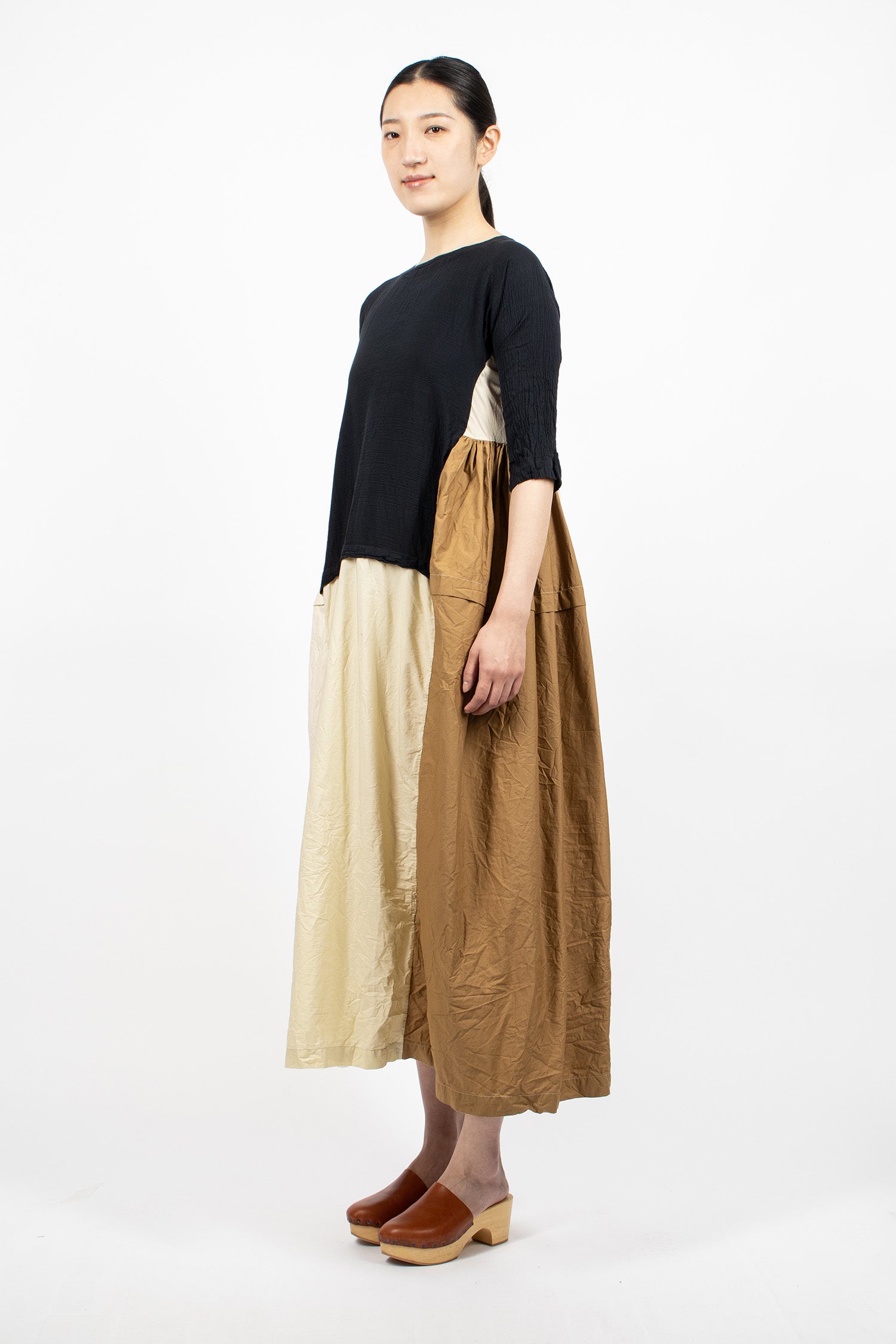Patchwork Reversible Dress Black/Natural
