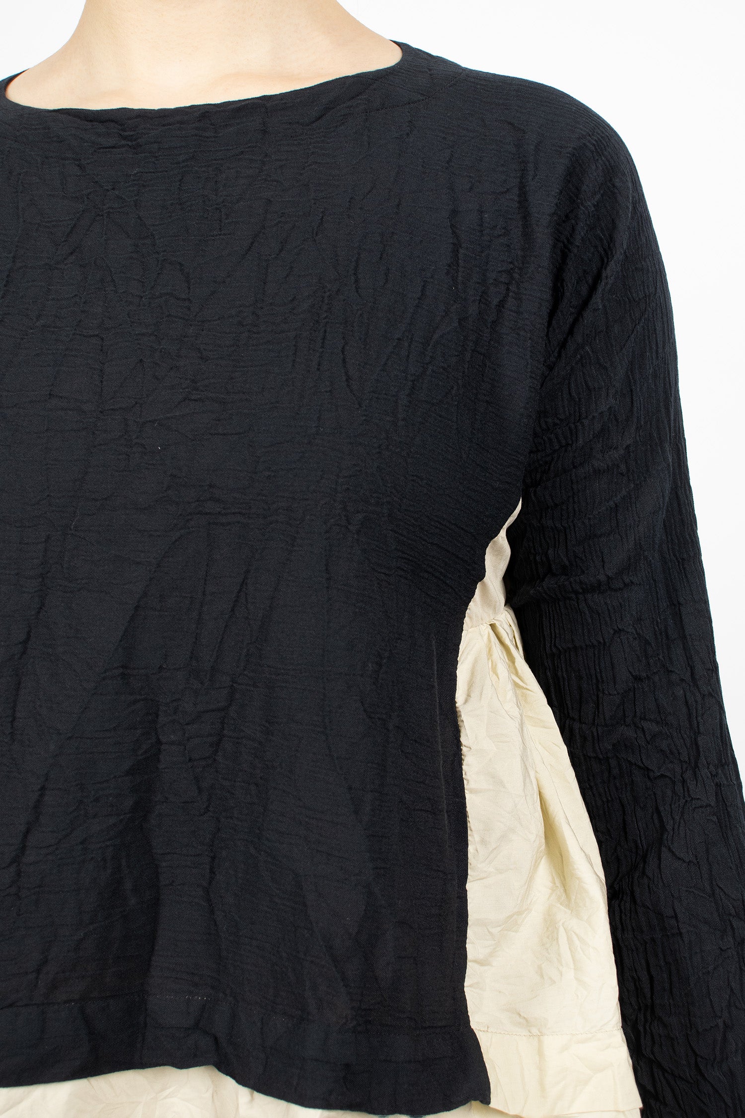 Patchwork Reversible Shirt Natural/Black