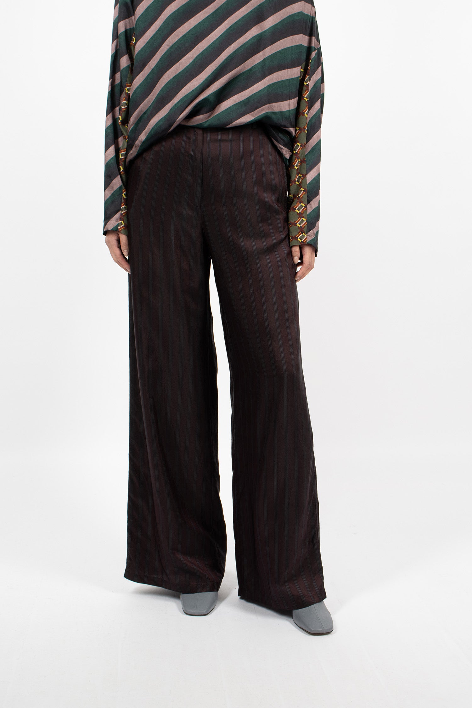 Wide Leg Pants Burgundy