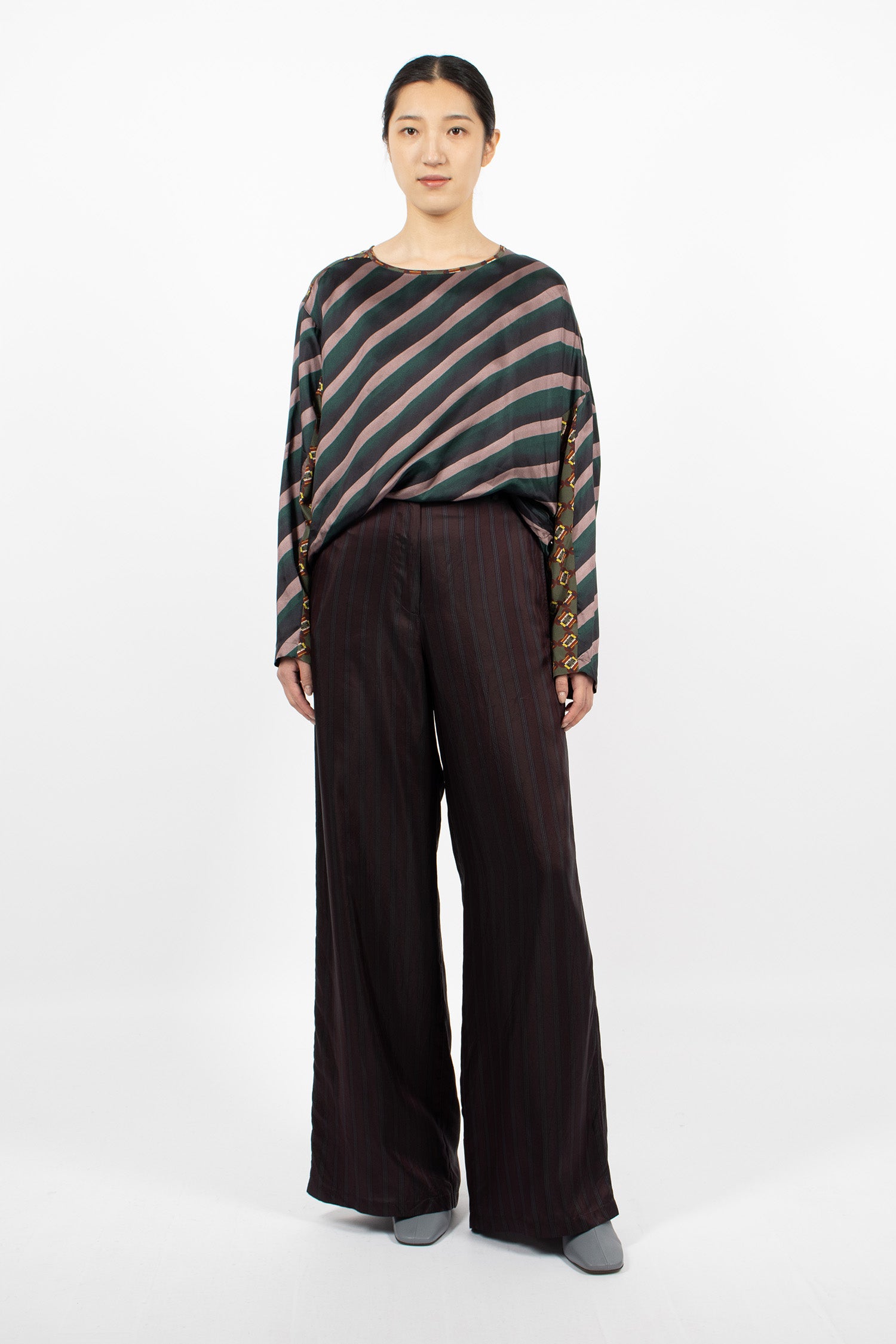 Wide Leg Pants Burgundy
