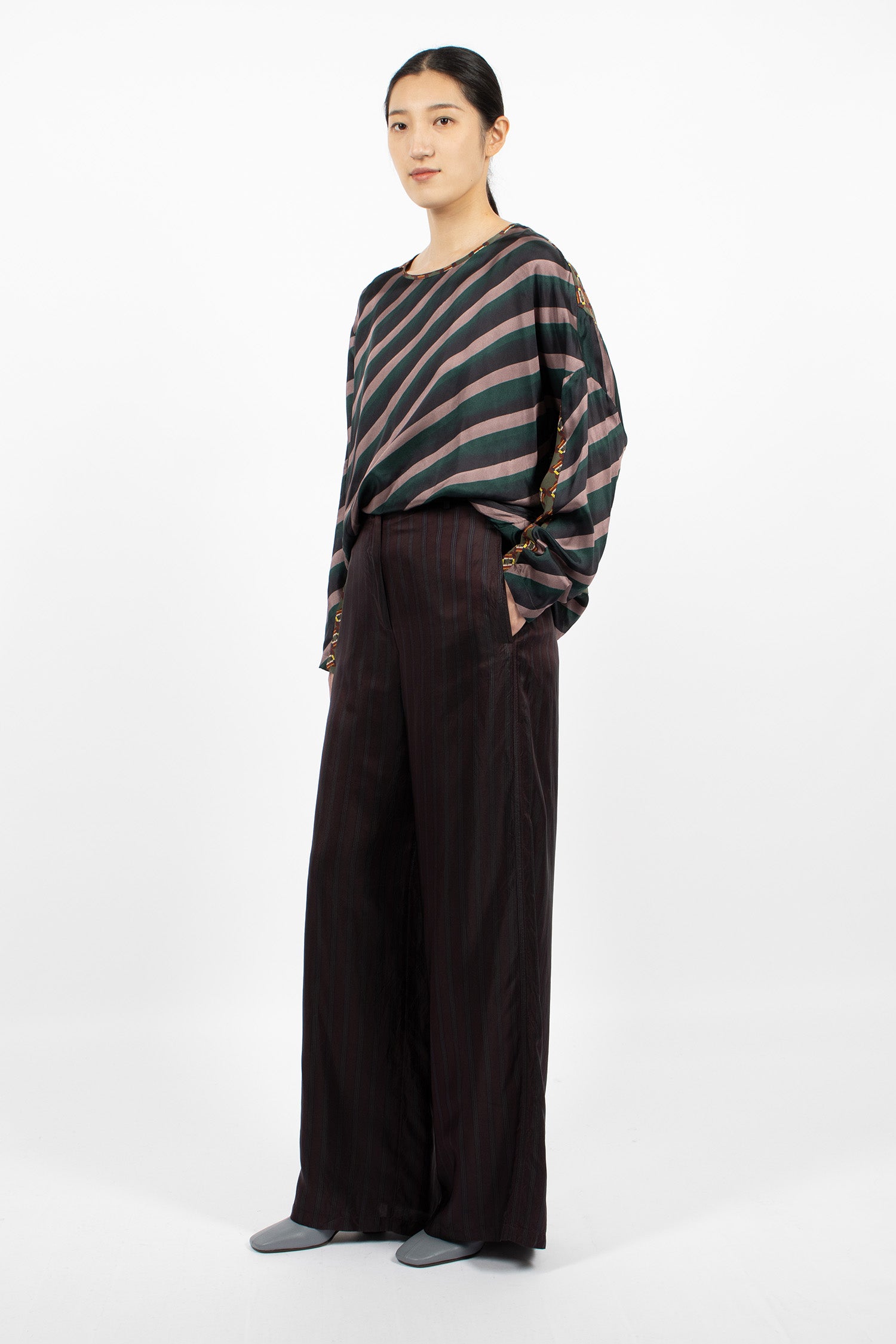 Wide Leg Pants Burgundy