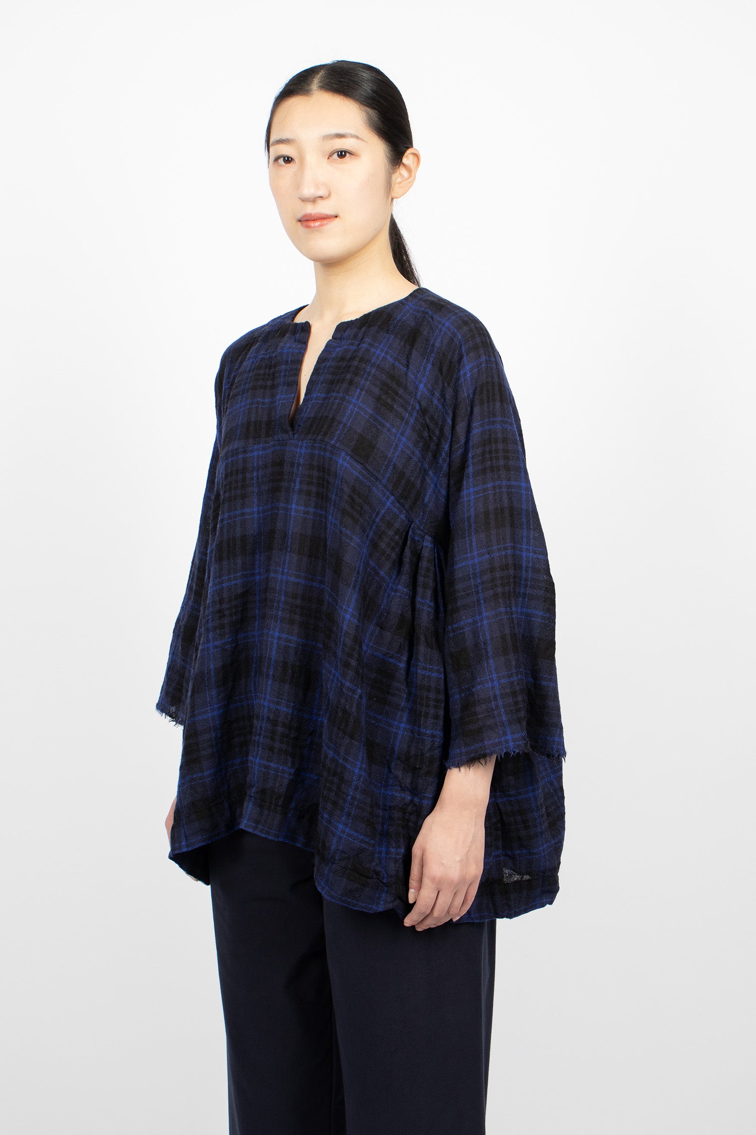 Washed Painter Shirt Blue Black/China Blue Tartan