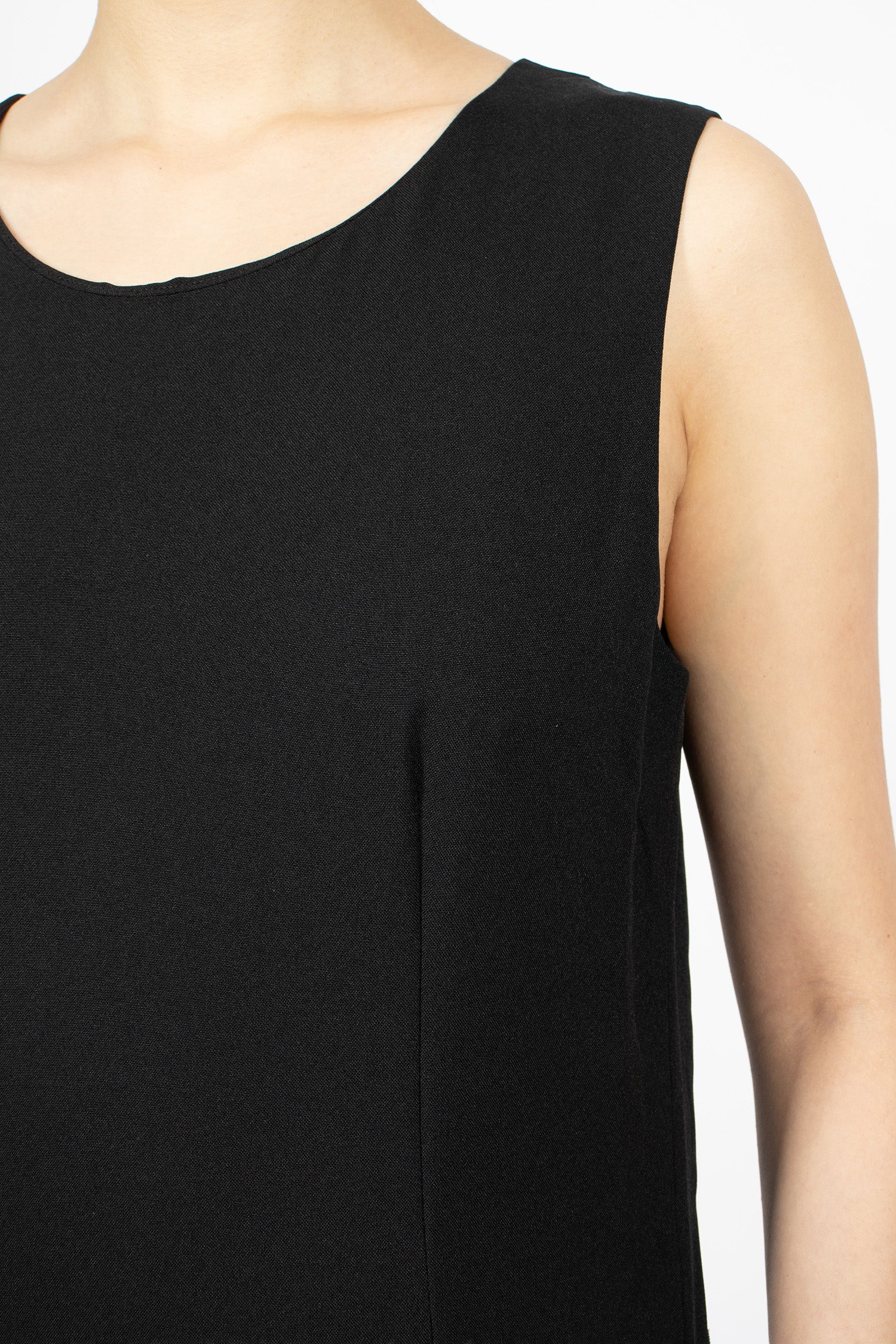 Pleated Pinafore Dress Black