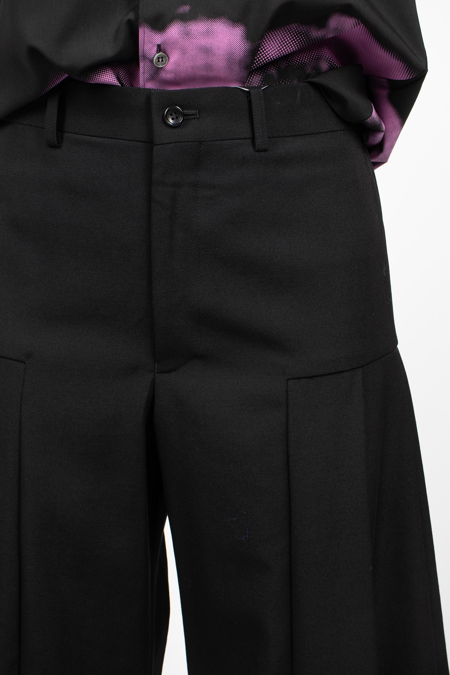 Pleated Wide Leg Pants Black
