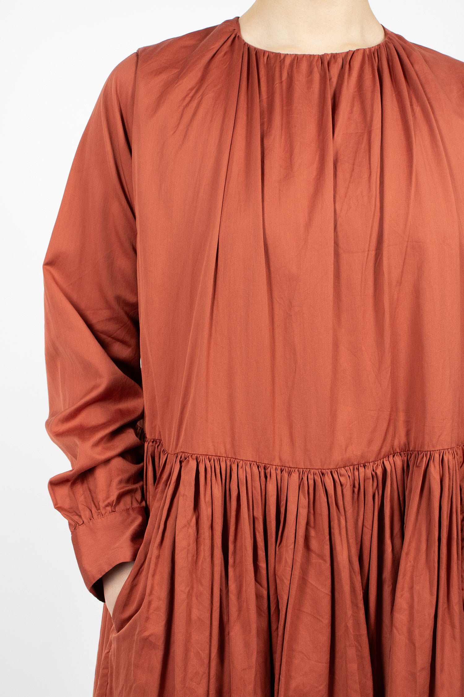 Pomme Ruchee Dress Brick