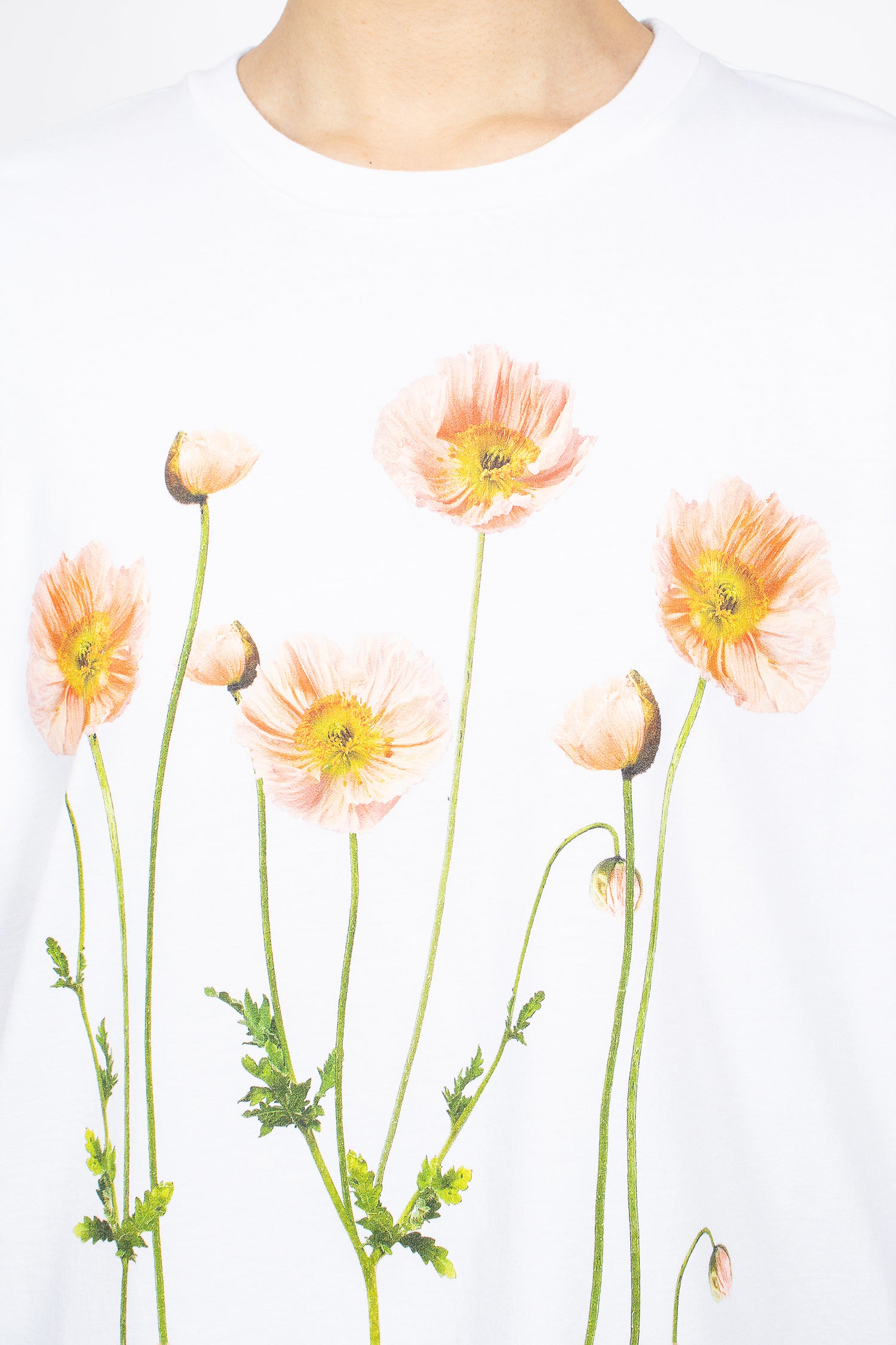 Poppy Field Print T-Shirt White