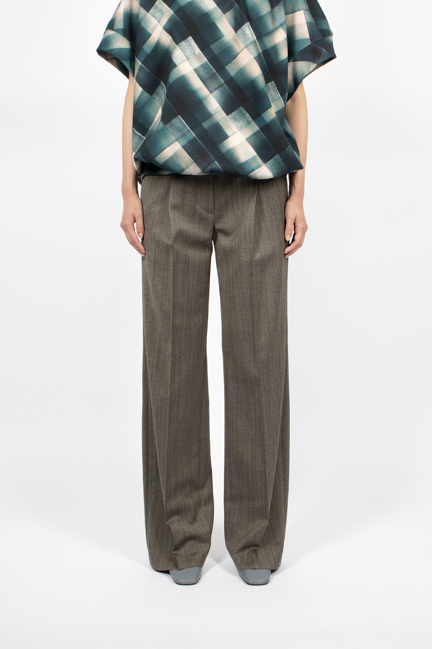 Tailored Wool Pants Grey Melange