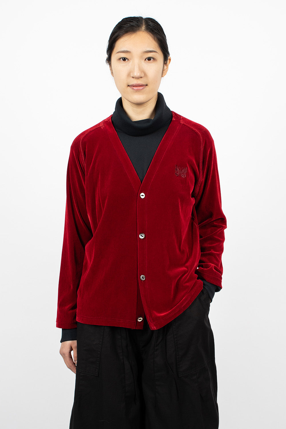 V-Neck Cardigan Red