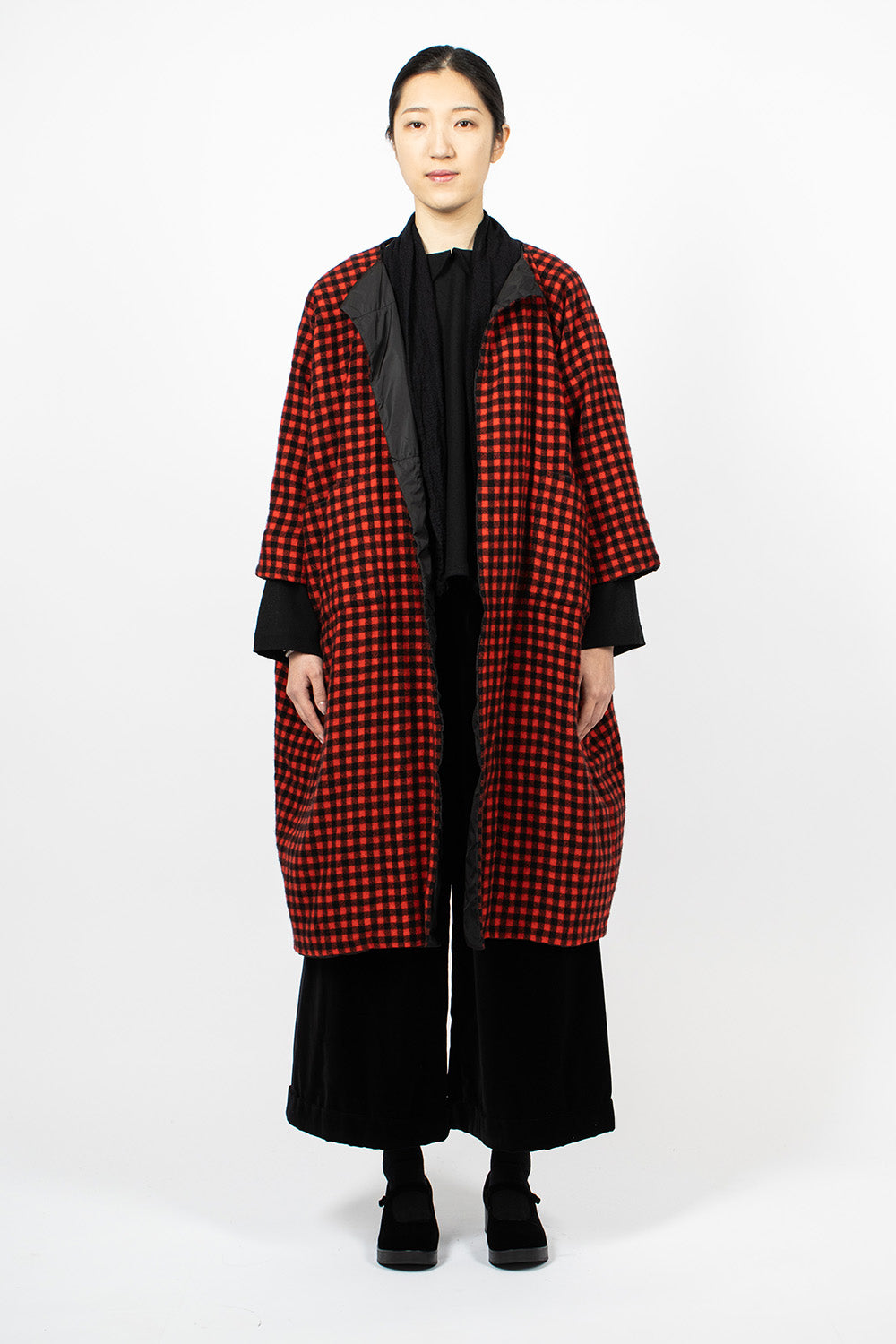 Quilted Reversible Coat Black/Red