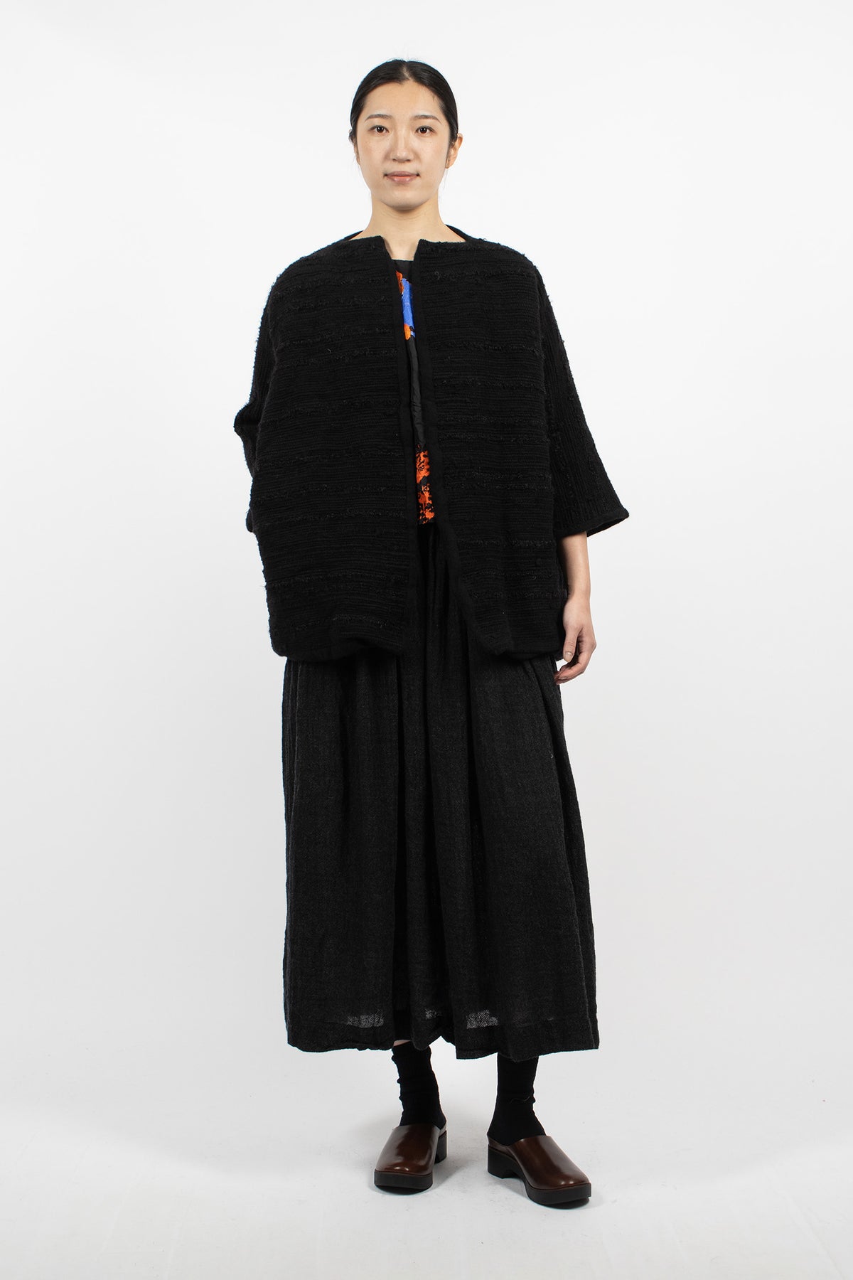 Washed Reversible Coat Black