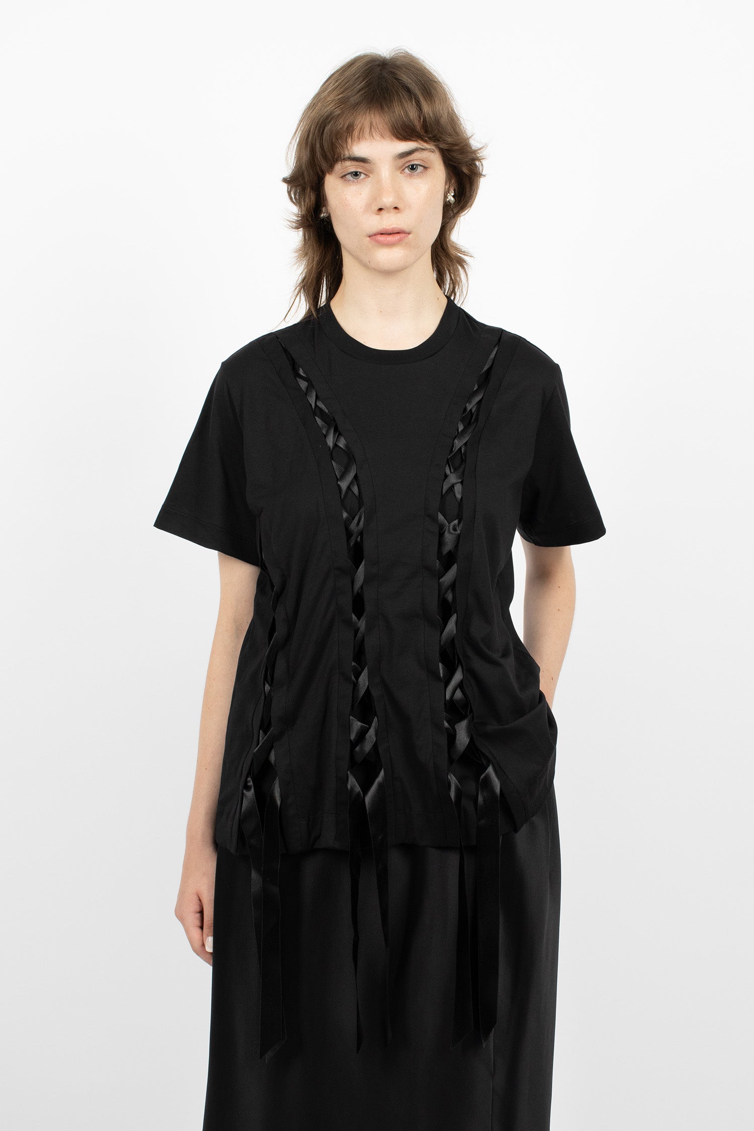 Unravelling Ribbon T-Shirt Black