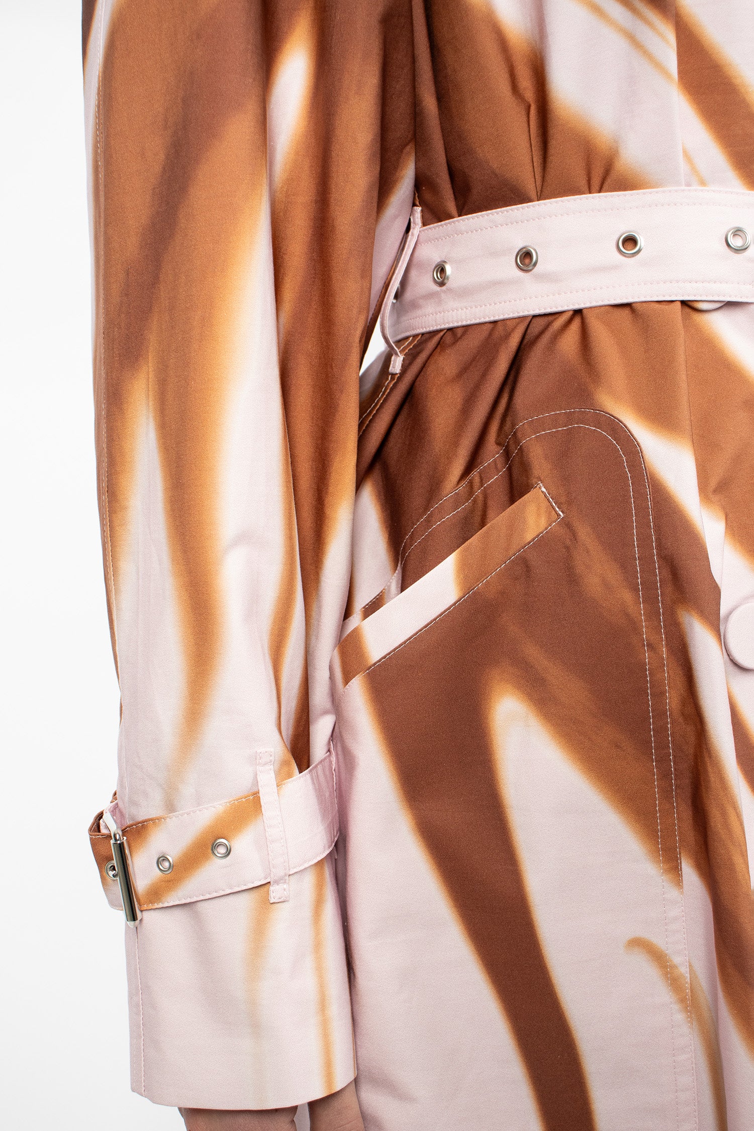 Printed Trench Coat Brown/Pink