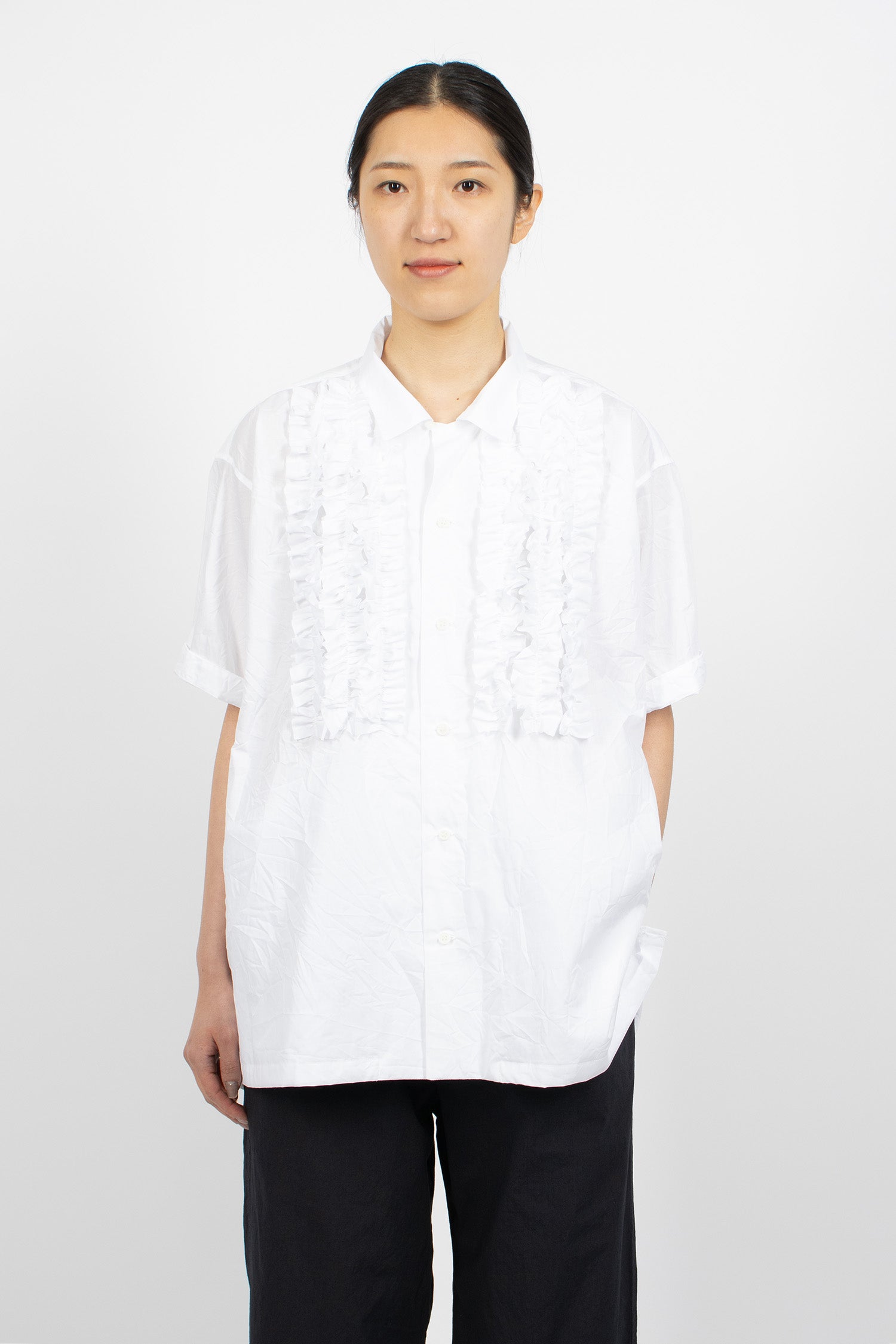 S/S Frill Shirt White