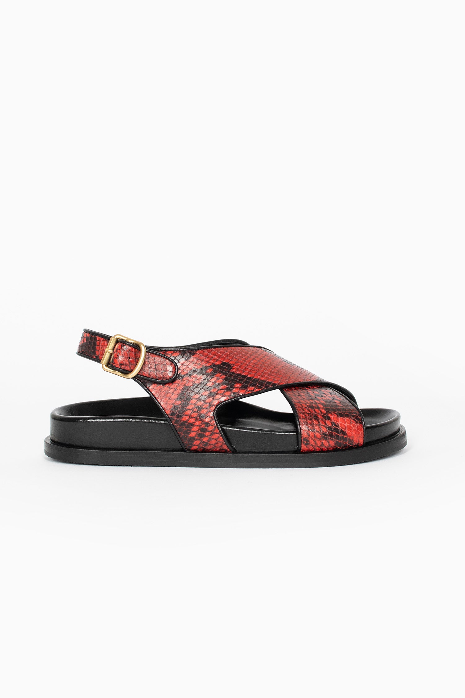 Snake Print Sandals Vermillion