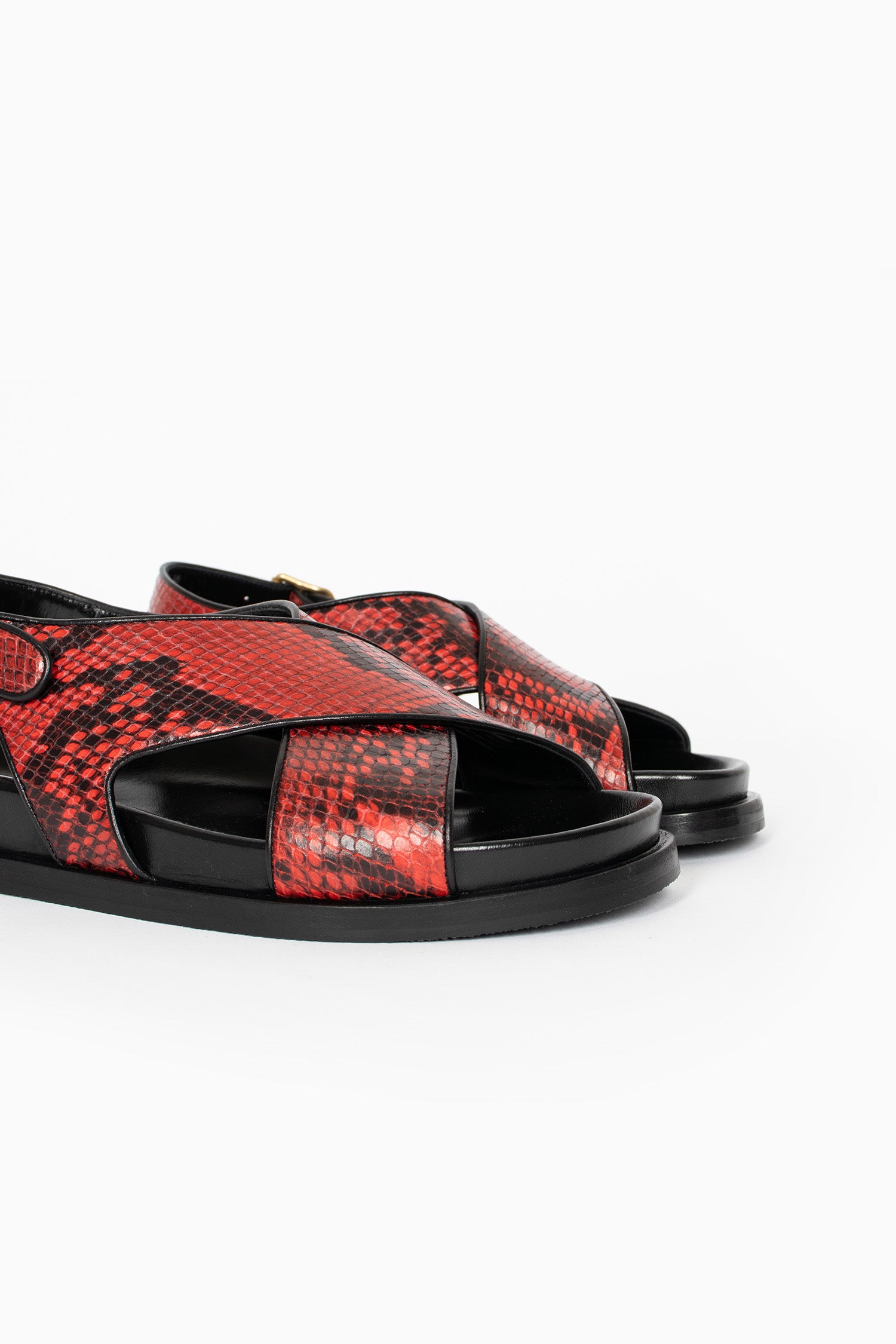 Snake Print Sandals Vermillion