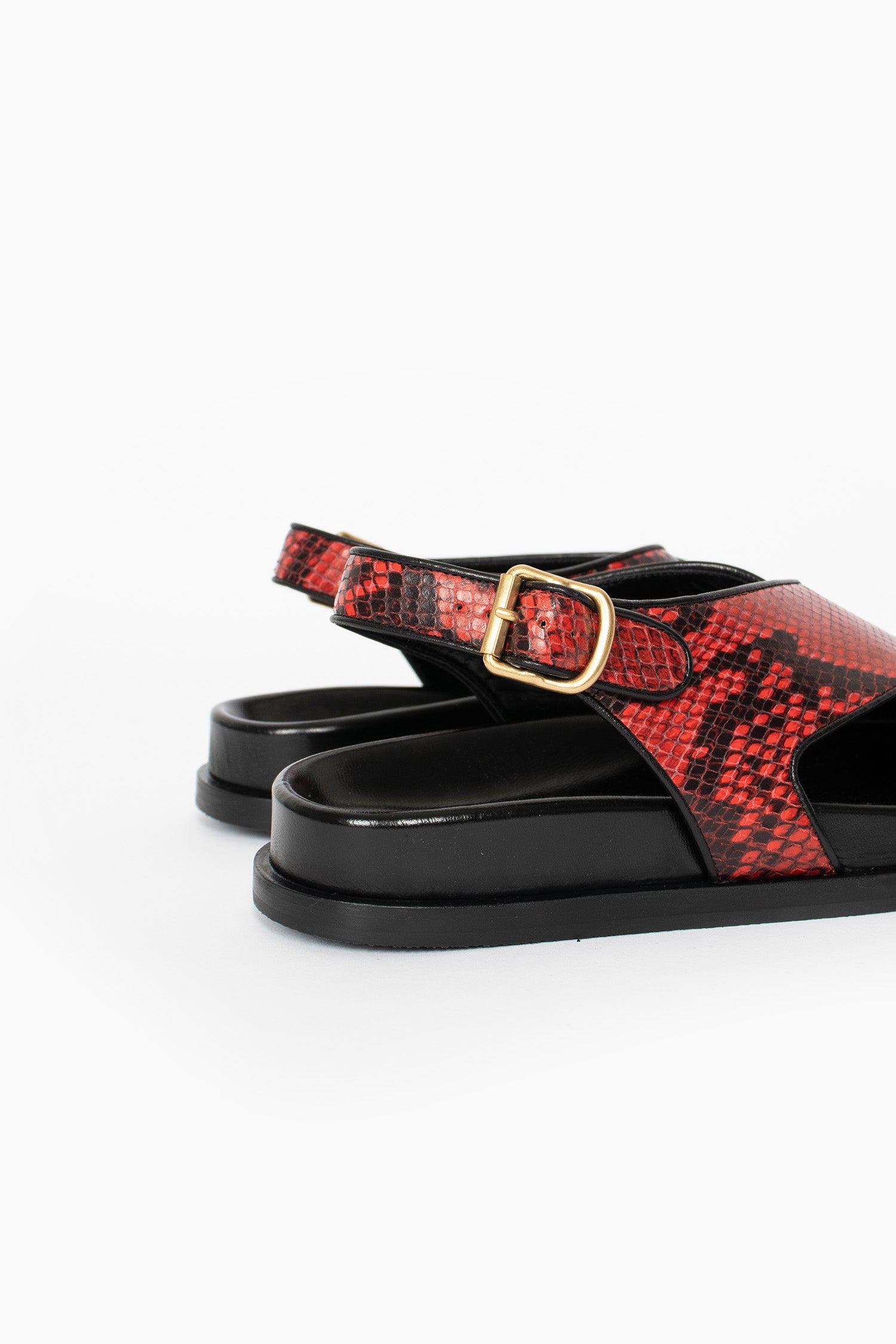 Snake Print Sandals Vermillion