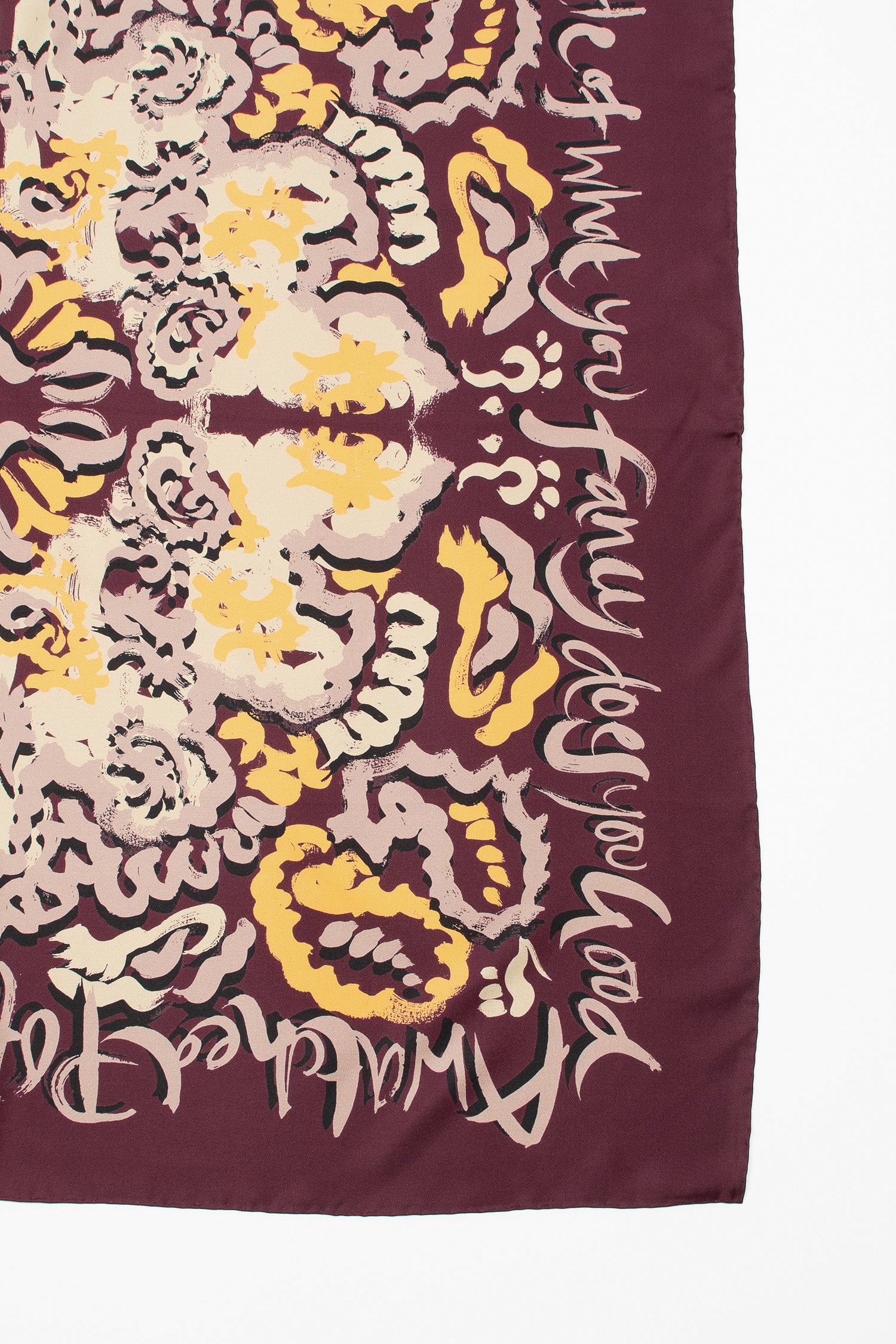 The Ghilie Silk Twill Scarf Proverb Print