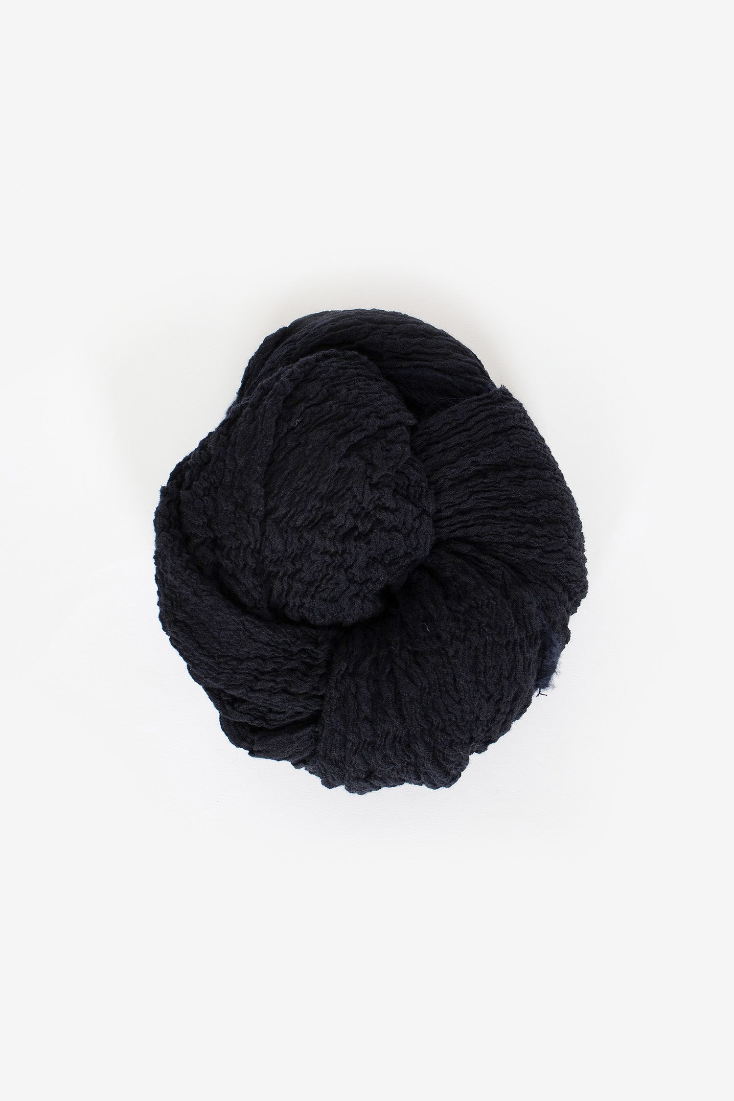 Washed Wool Shawl Black Navy Blue