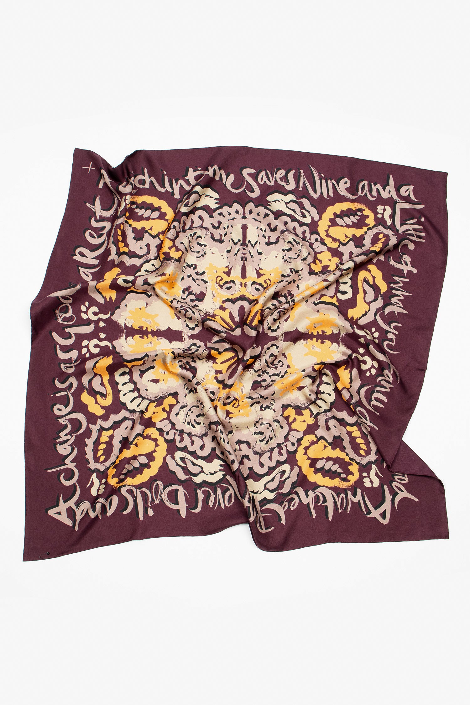 The Ghilie Silk Twill Scarf Proverb Print