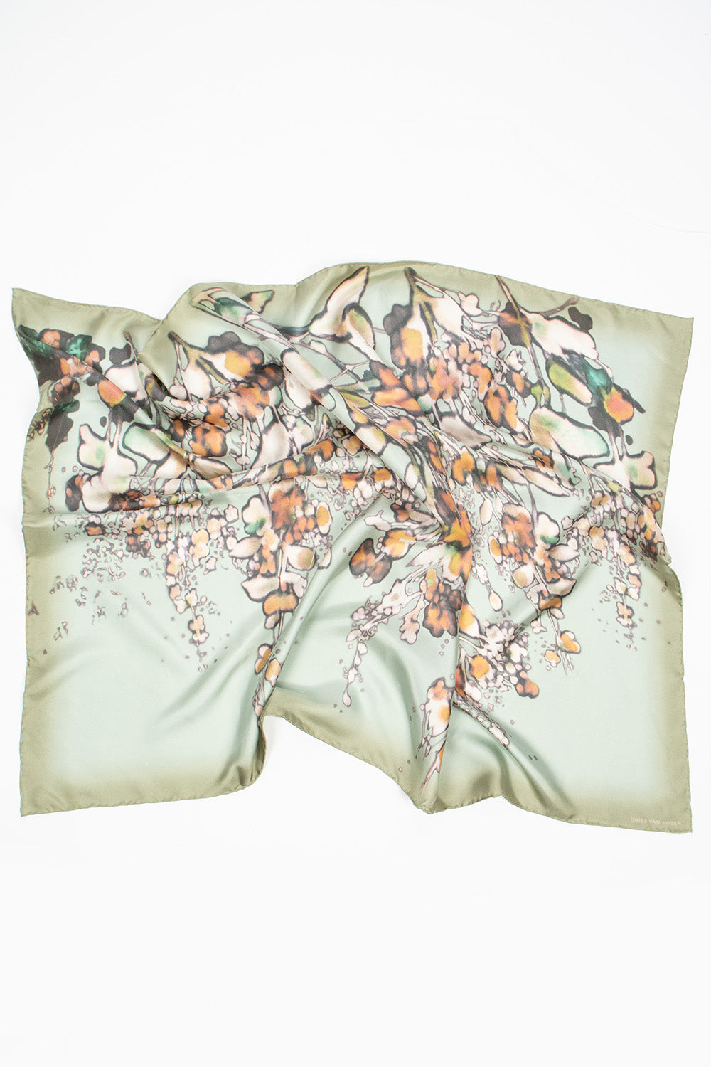 Bleached Floral Scarf Light Grey