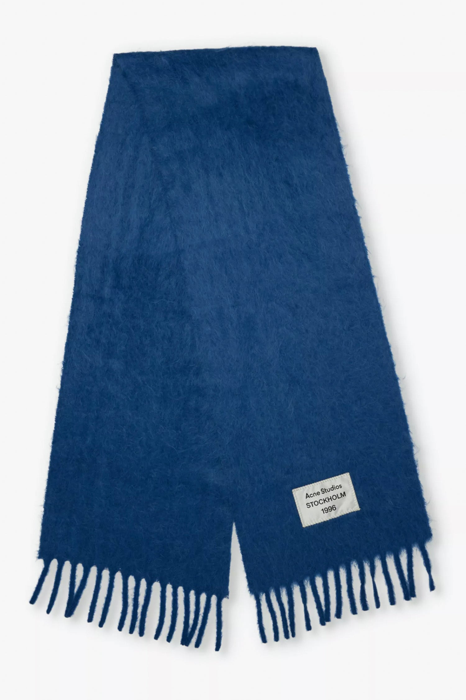 Fringe Alpaca Scarf Denim Blue