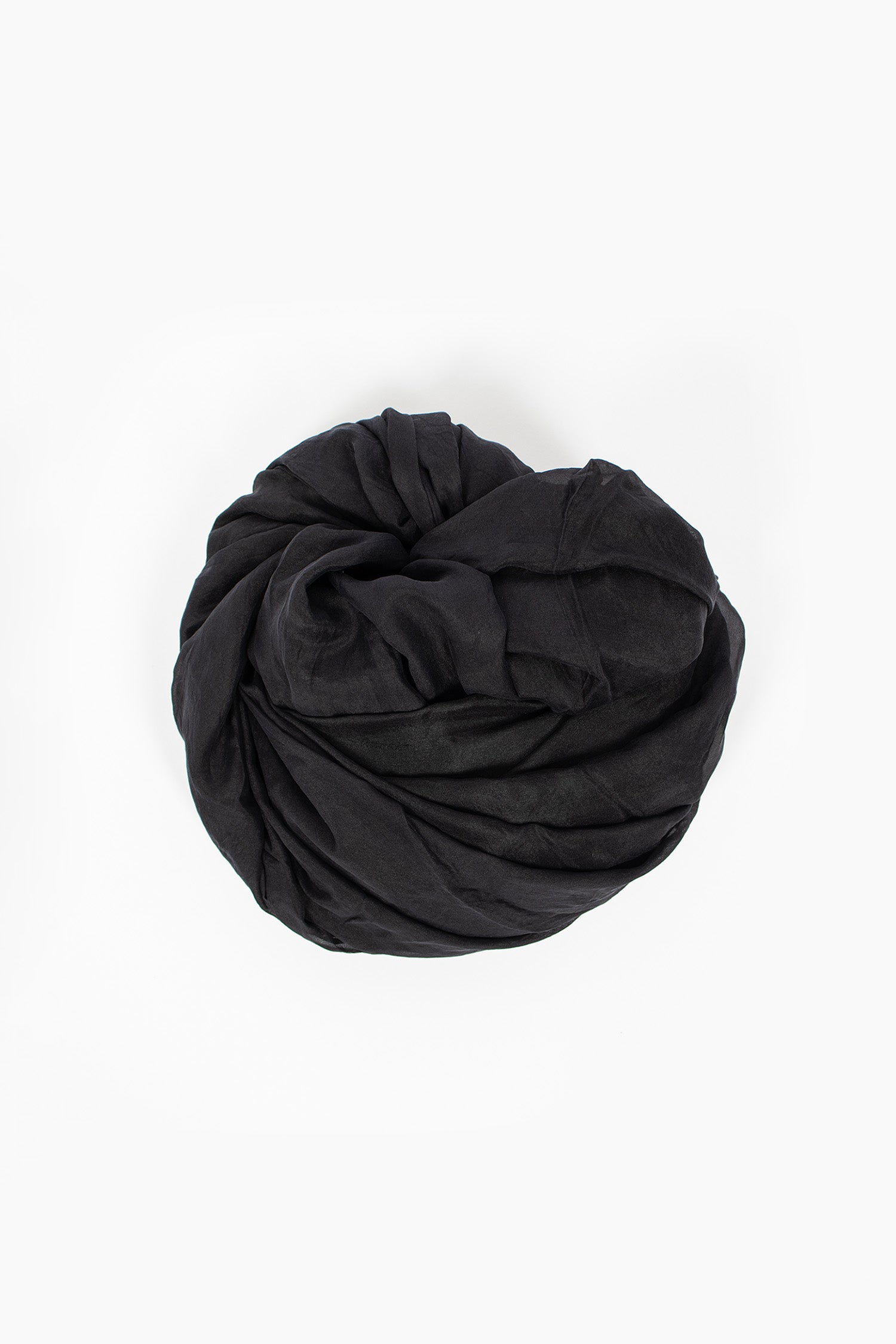 Silk Habotai Light Scarf Black