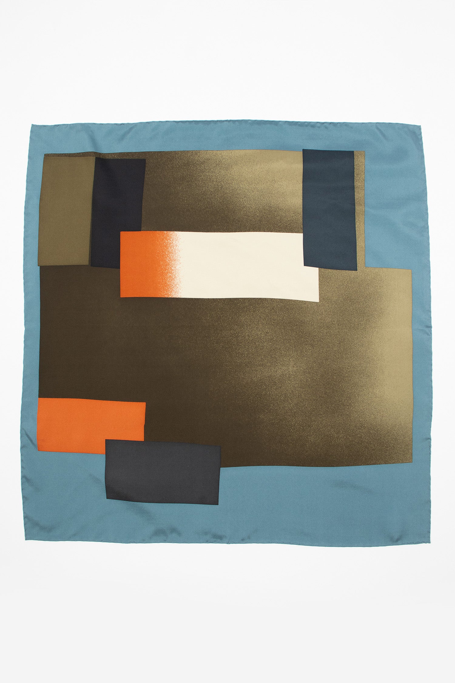 Collage Print Silk Scarf Multi/Mid Blue