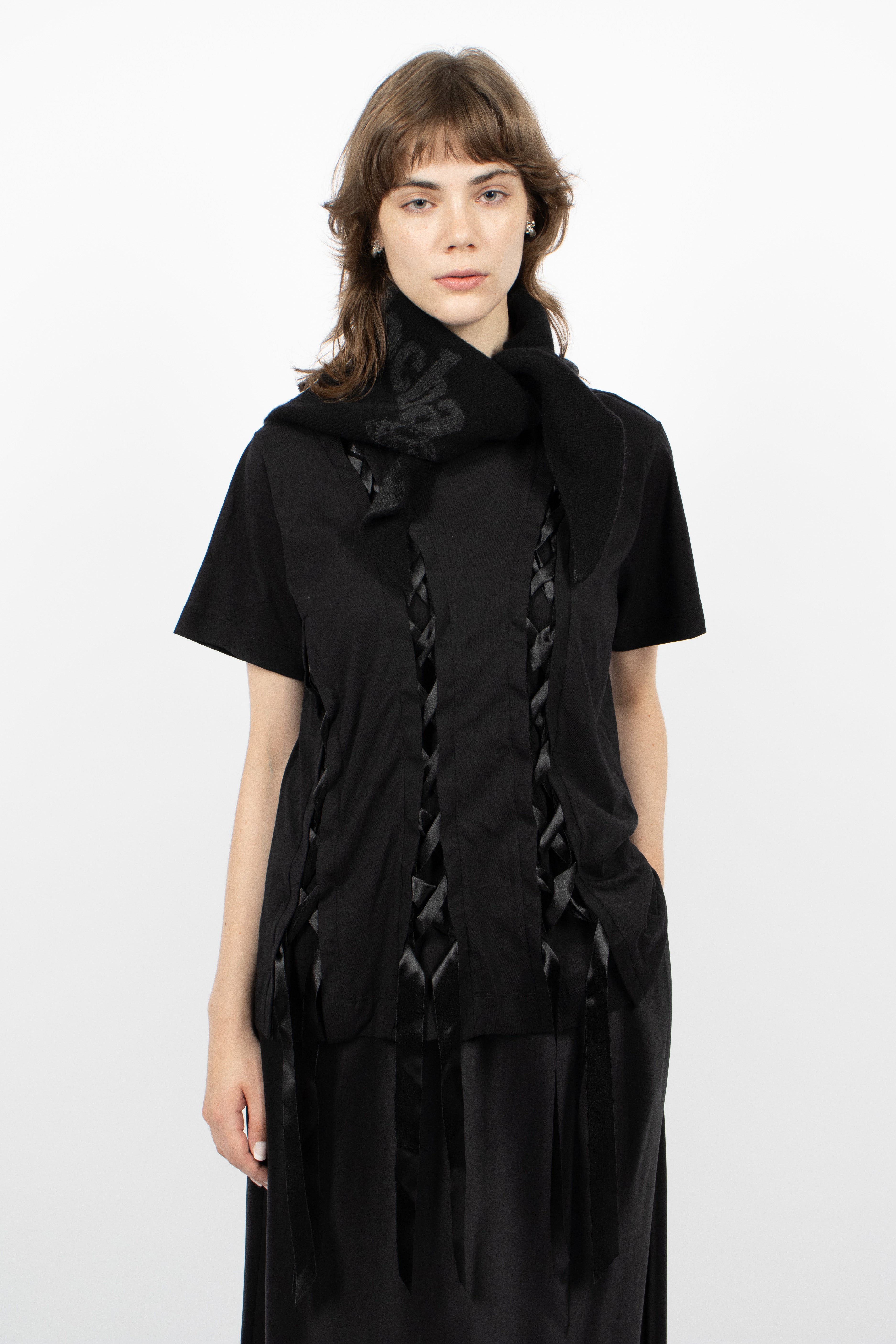 Graphic Logo Knit Neckerchief Black/Charcoal