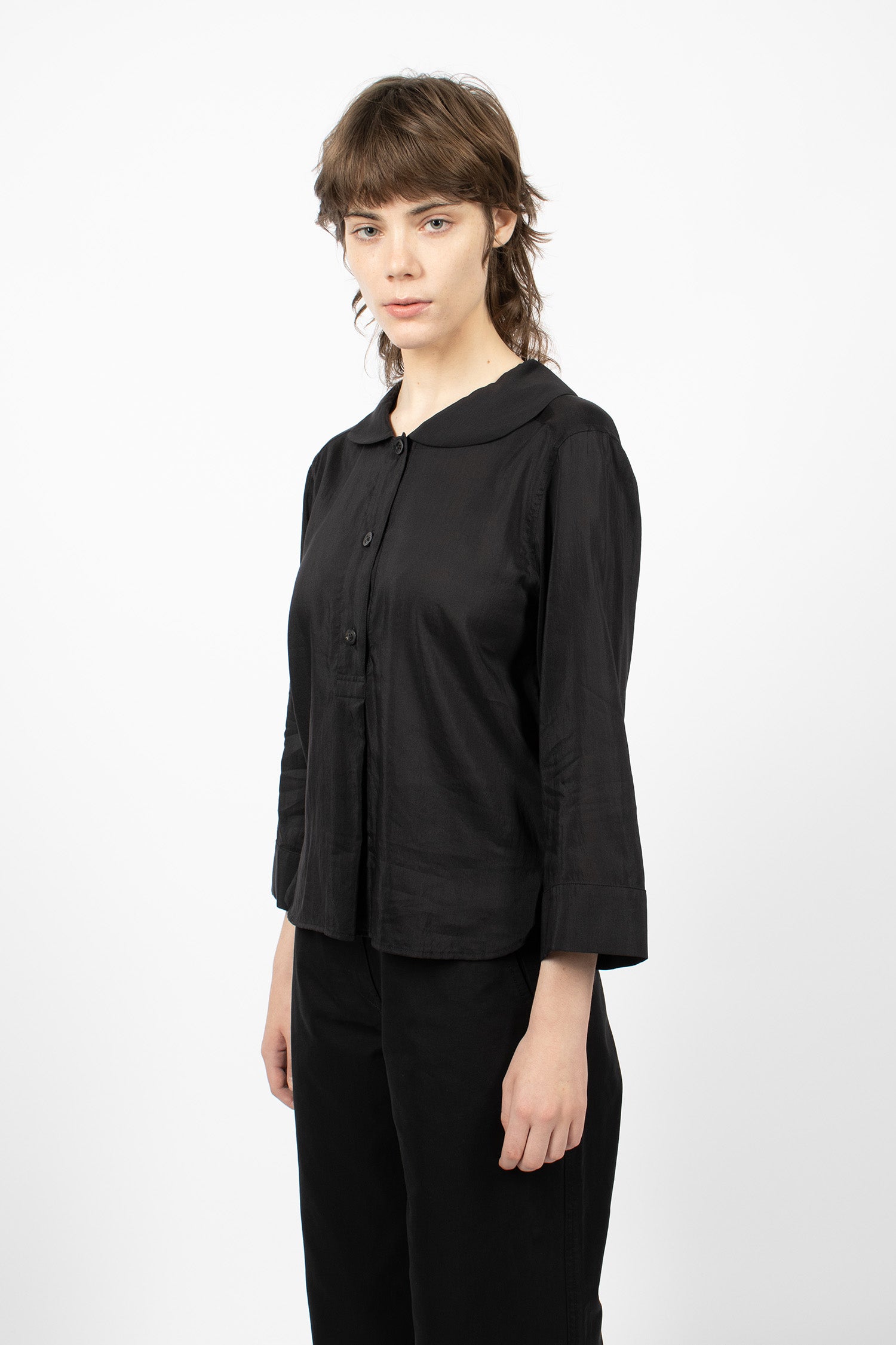 Petal Collar Shirt Black