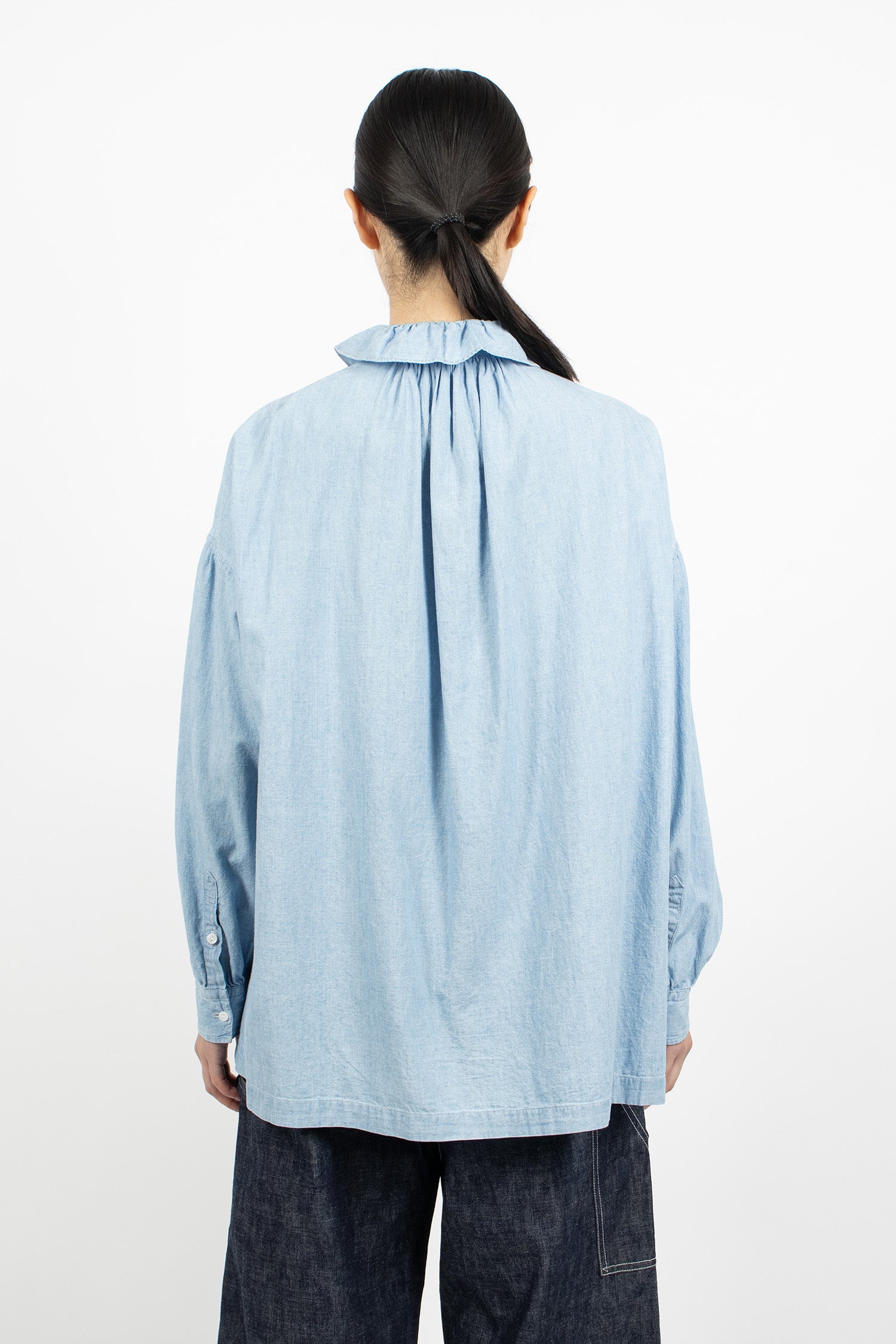 Ruffle Shirt Indigo Blue
