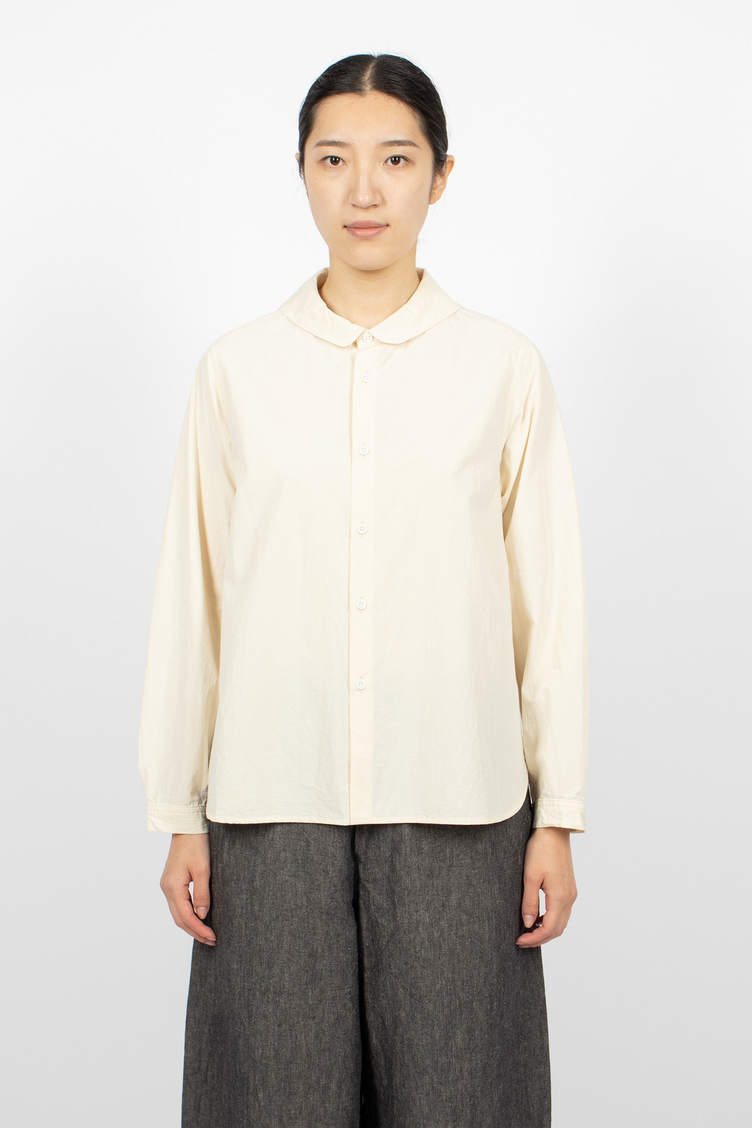Round Collar Blouse Ecru