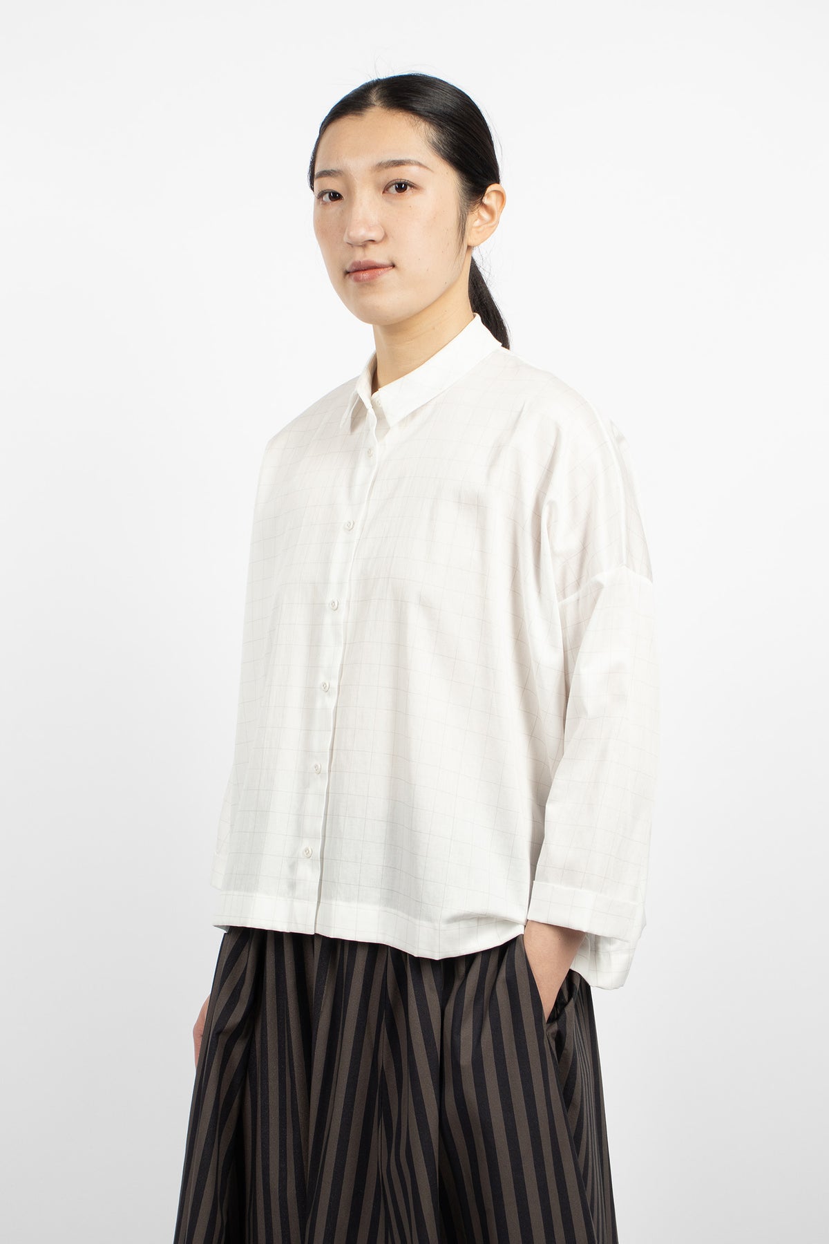 Brigitte Shirt Grid White/Grey